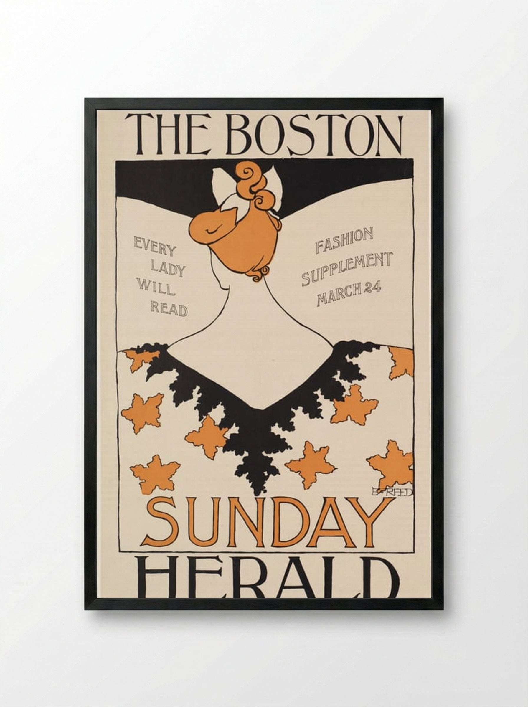 The Boston Sunday Herald, Fashion Supplement, March 24 - Ethel Reed - Framed Print Black