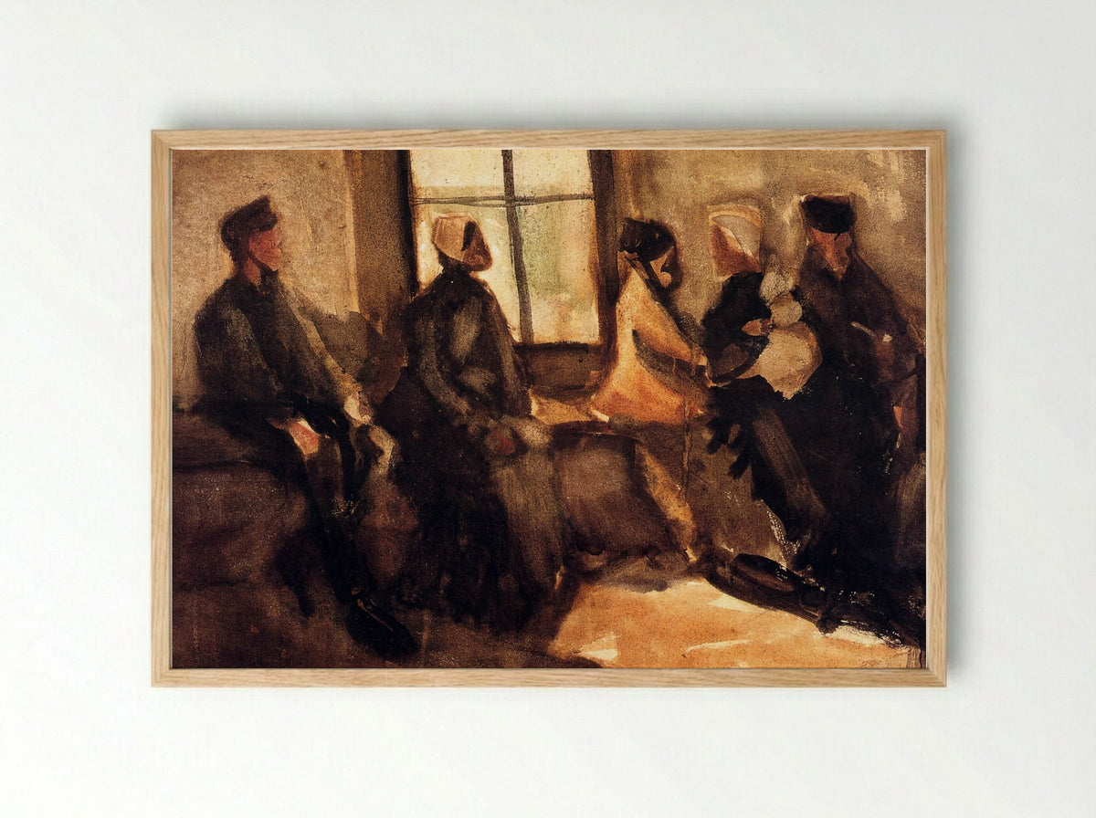 The Waiting Room (at Saint-Paul Hospital) - Vincent van Gogh - Framed Print Wood
