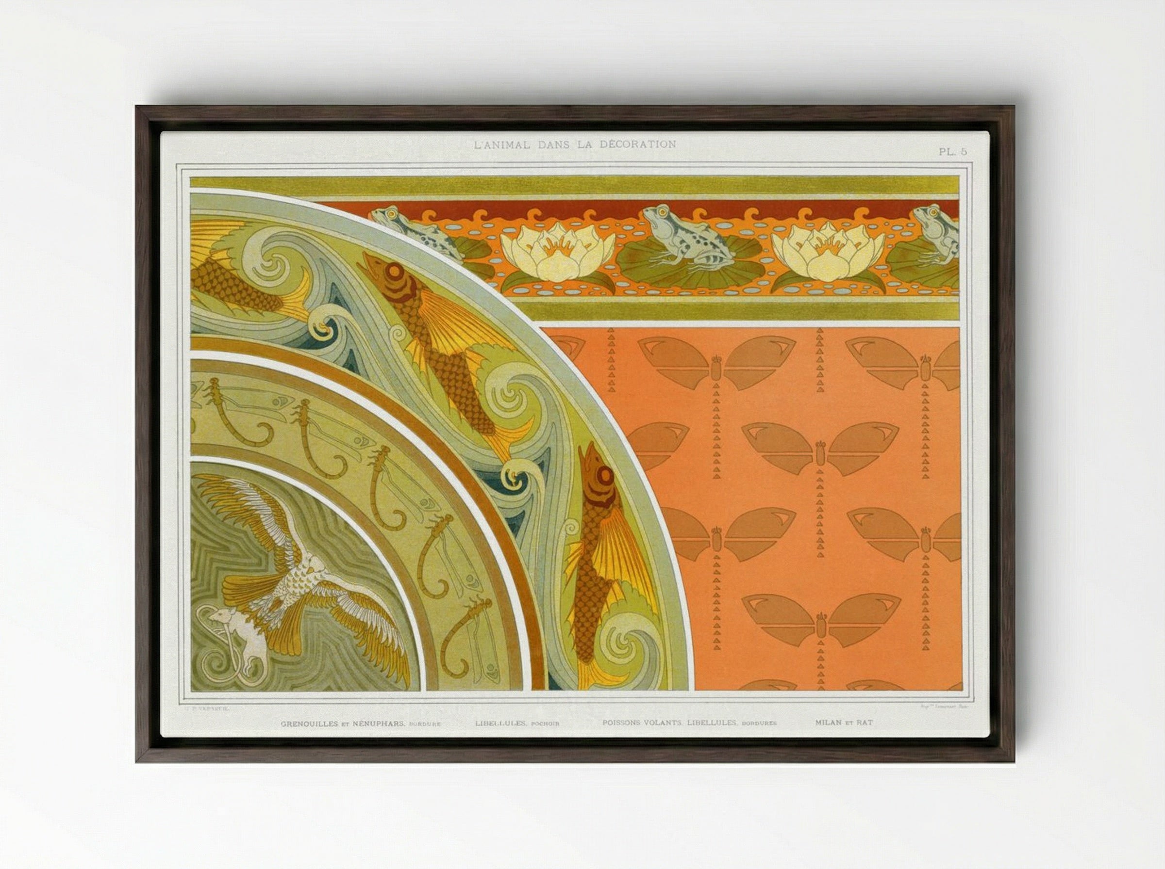 L'Animal dans la Décoration, Plate 5 - Maurice Pillard Verneuil - Framed Canvas Dark Wood