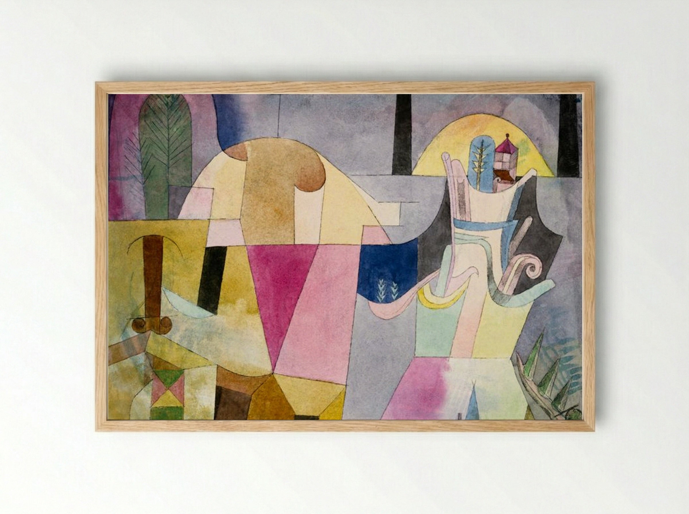 Black Columns in a Landscape - Paul Klee - Framed Print Wood