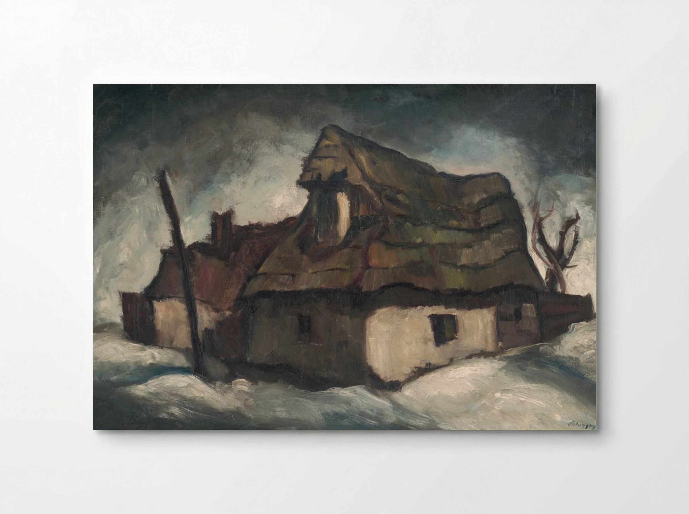 Cottages in Winter - Zolo Palugyay - Poster