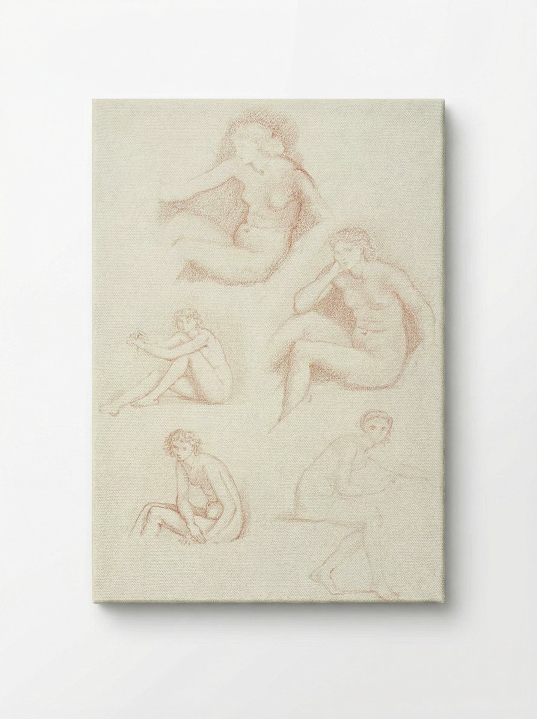 Female Nude: Five Studies of a Seated Girl - Edward Burne-Jones - Canvas