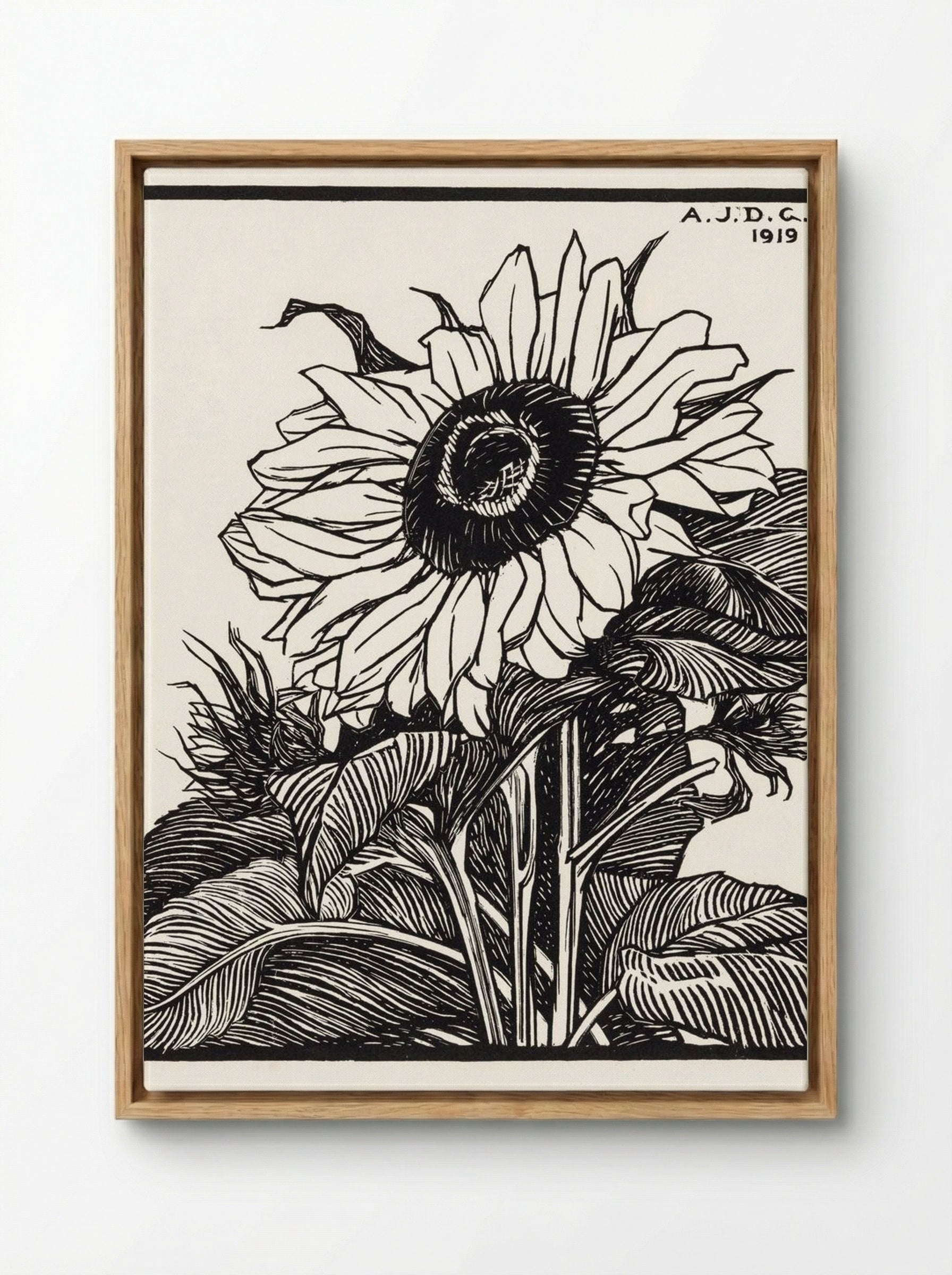 Sunflower - Julie de Graag - Framed Canvas Wood