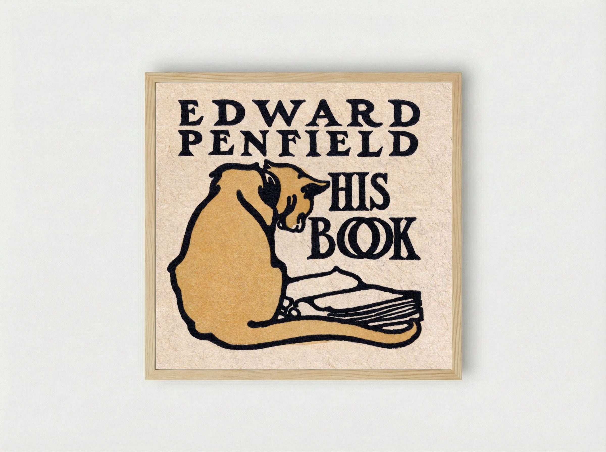 His Book - Edward Penfield - Framed Print Wood