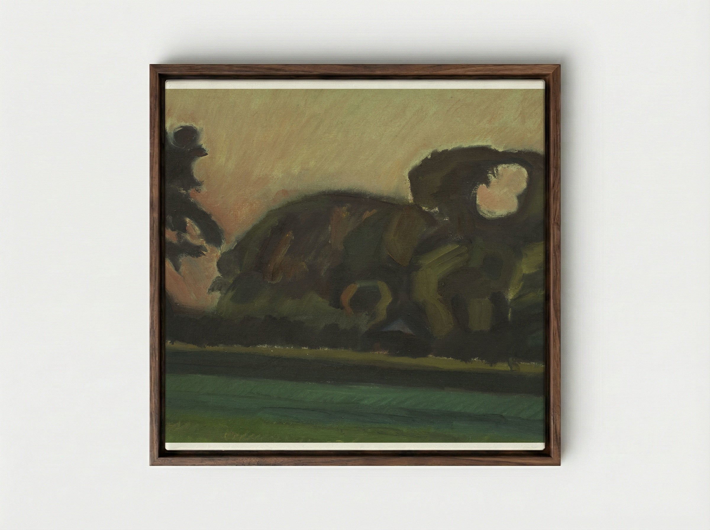 Landscape after Sunset - Harald Giersing - Framed Canvas Dark Wood