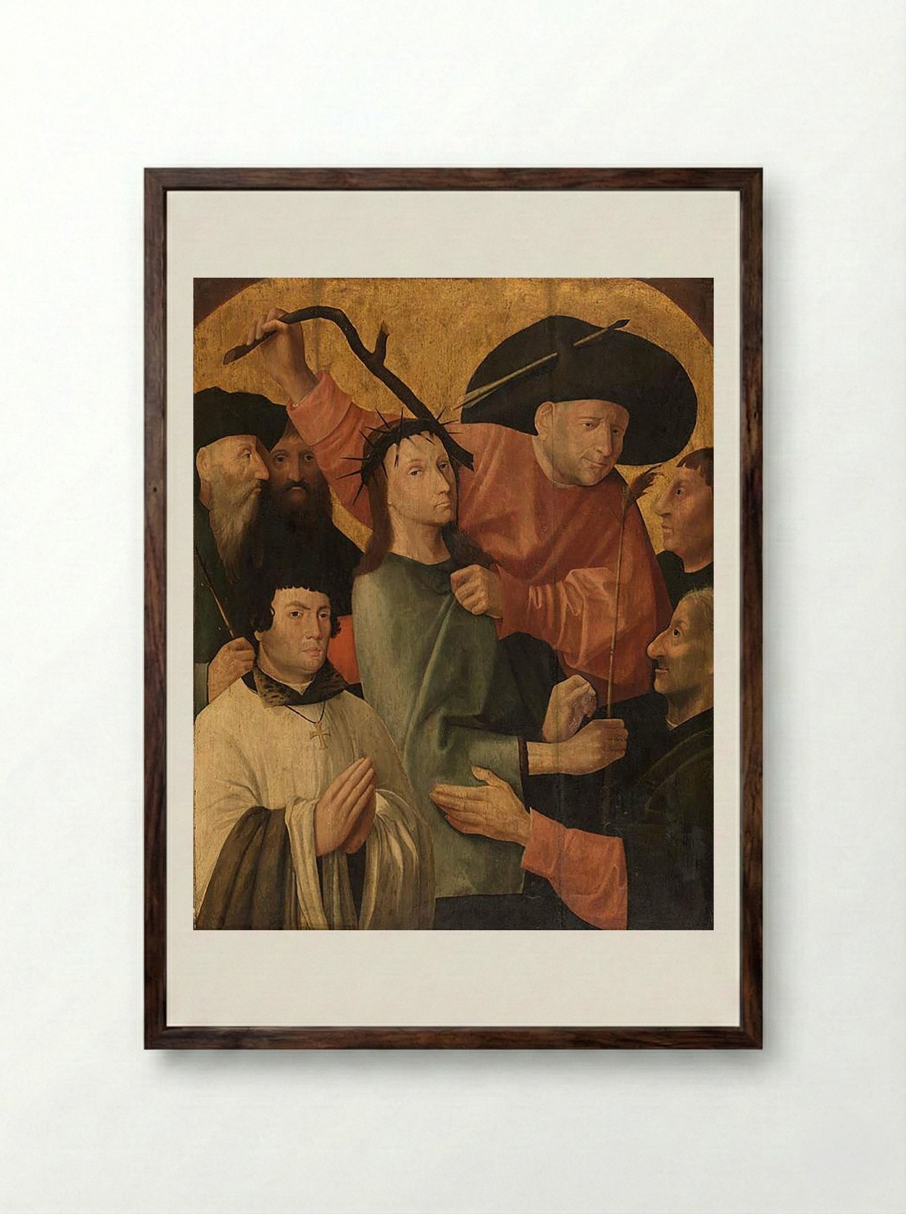 Christ Mocked - Fra Angelico - Framed Print Dark Wood