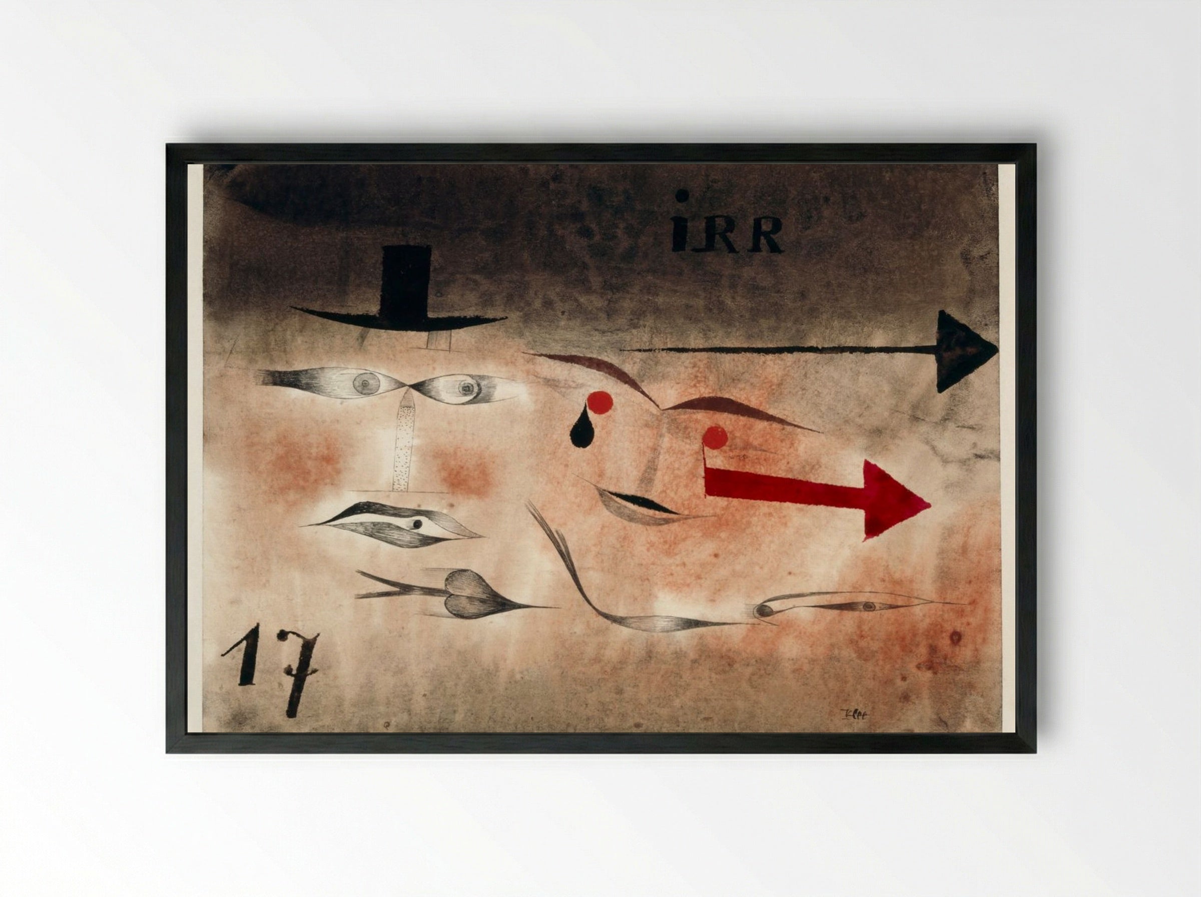 Seventeen Crazy! (Siebzehn Verrückt!) - Paul Klee - Framed Print Black