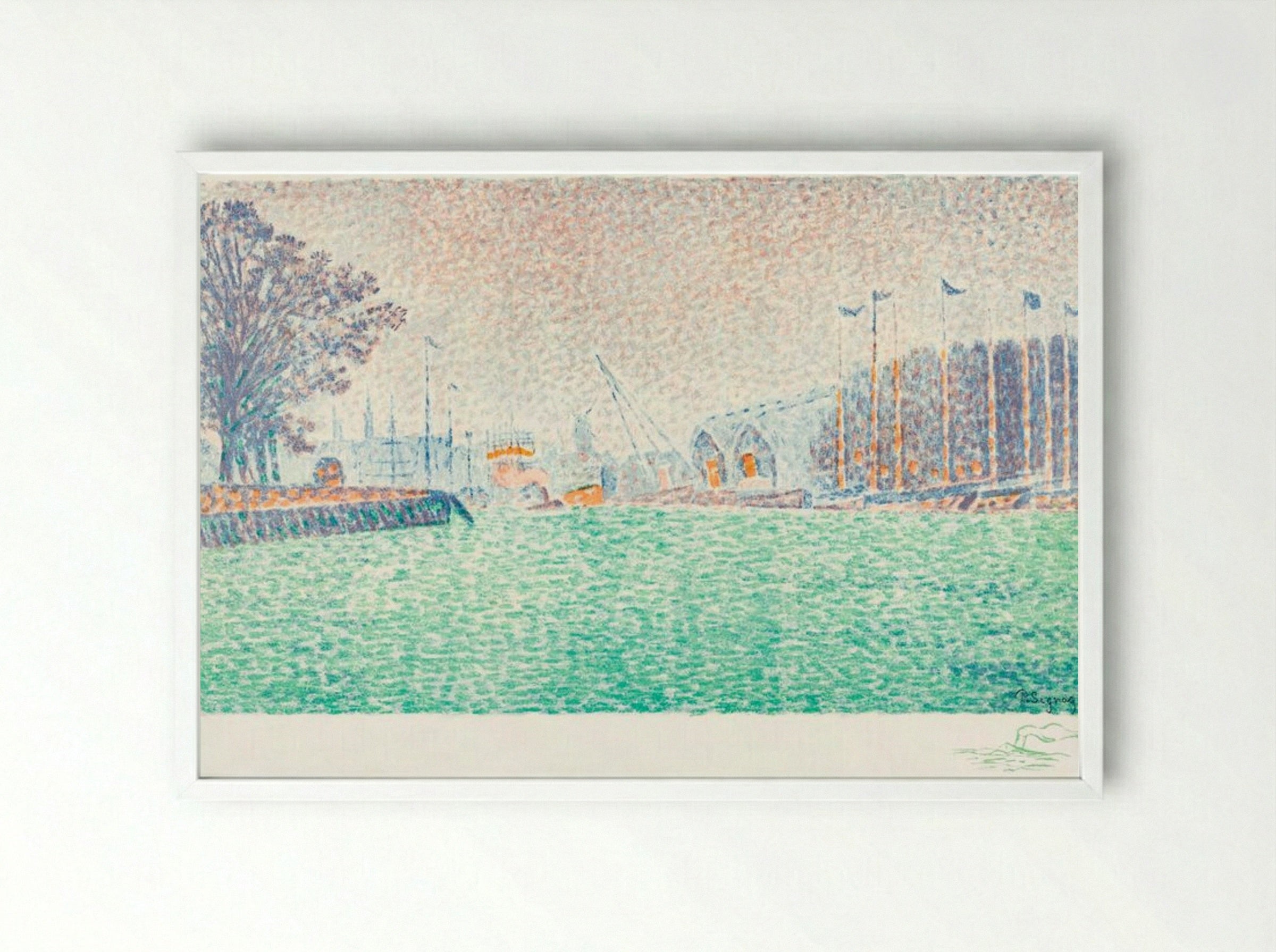 At Flushing (A Flessingue) - Paul Signac - Framed Print White