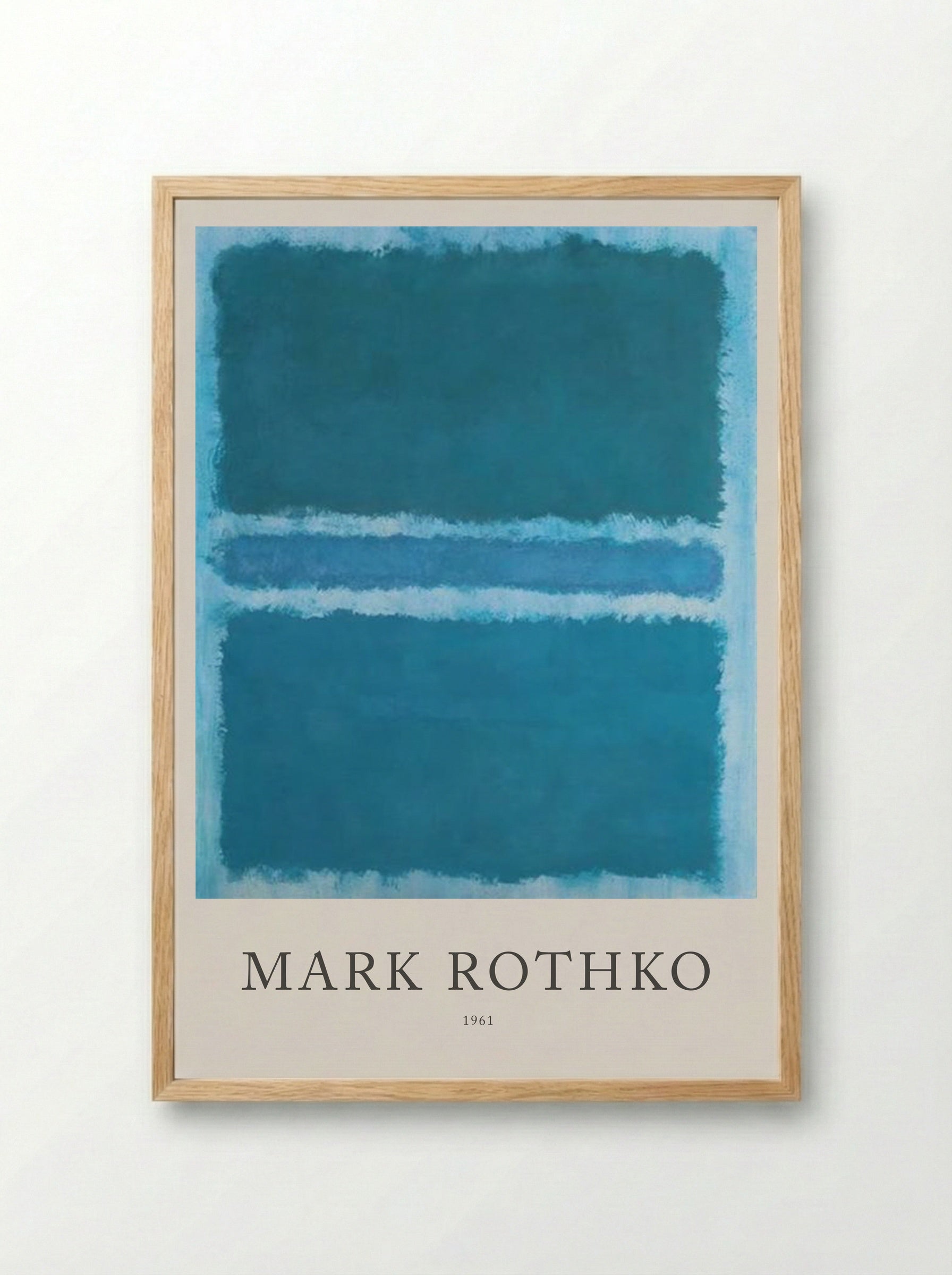 Untitled (Blue, Teal and Light Blue) - Mark Rothko - Framed Print Wood