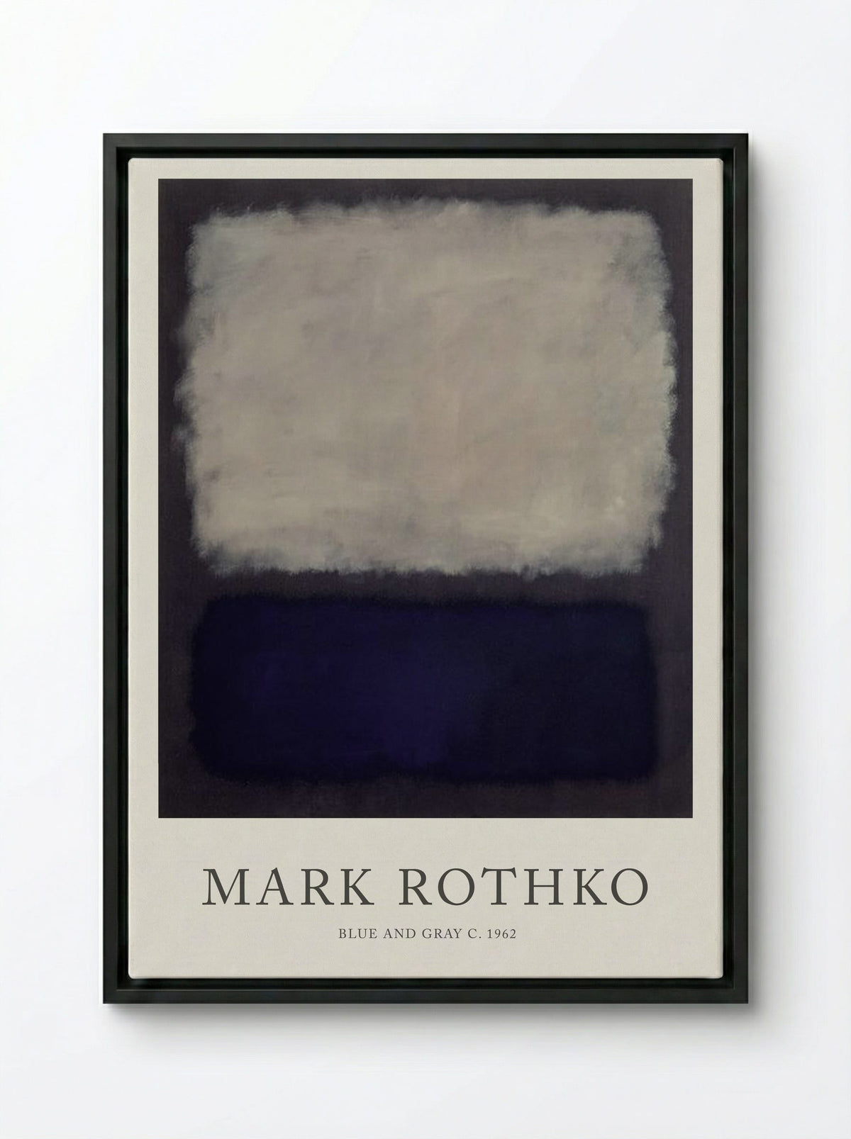Blue and Gray - Mark Rothko - Framed Canvas Black