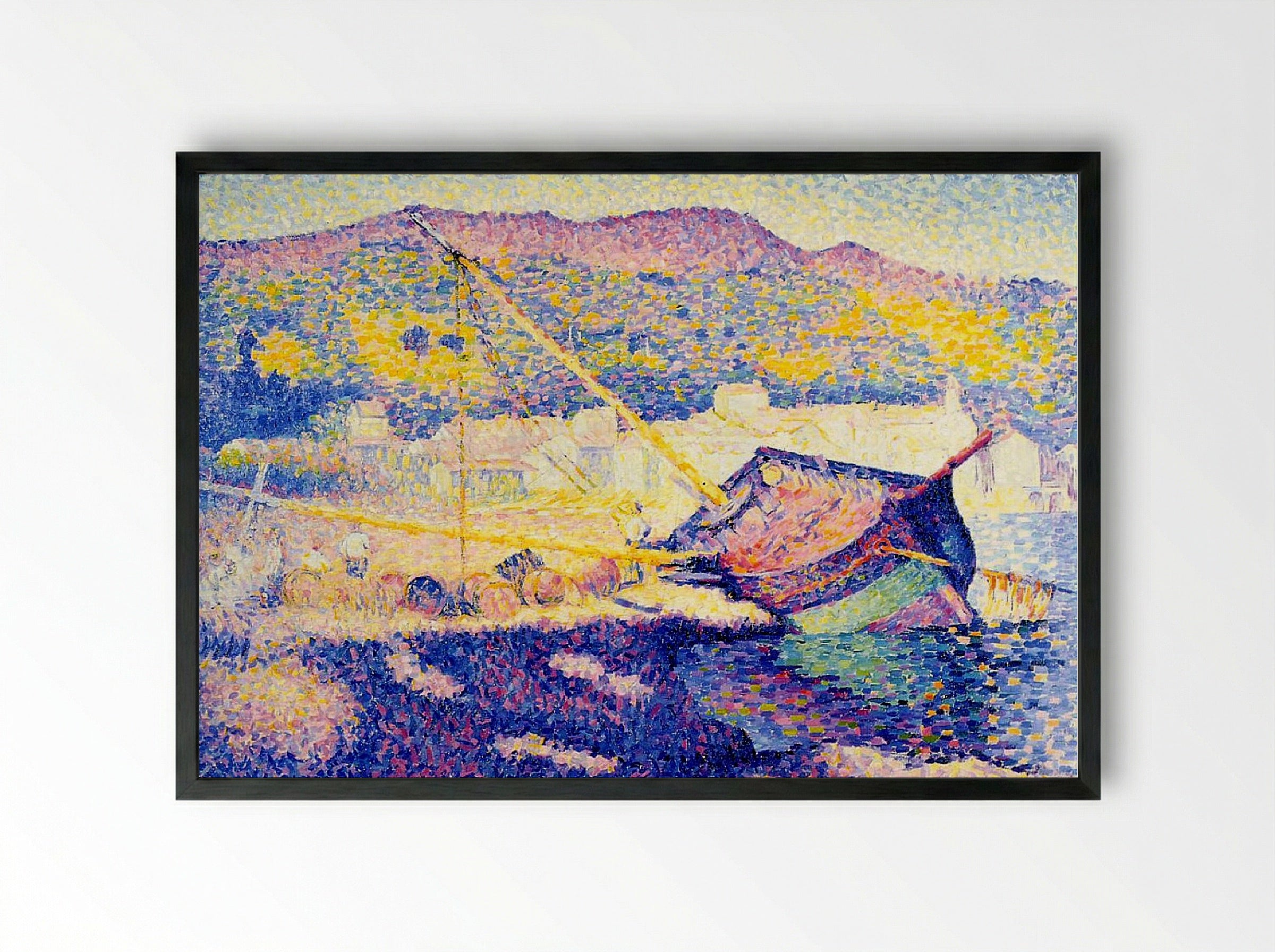 The Blue Boat - Henri-Edmond Cross - Framed Print Black