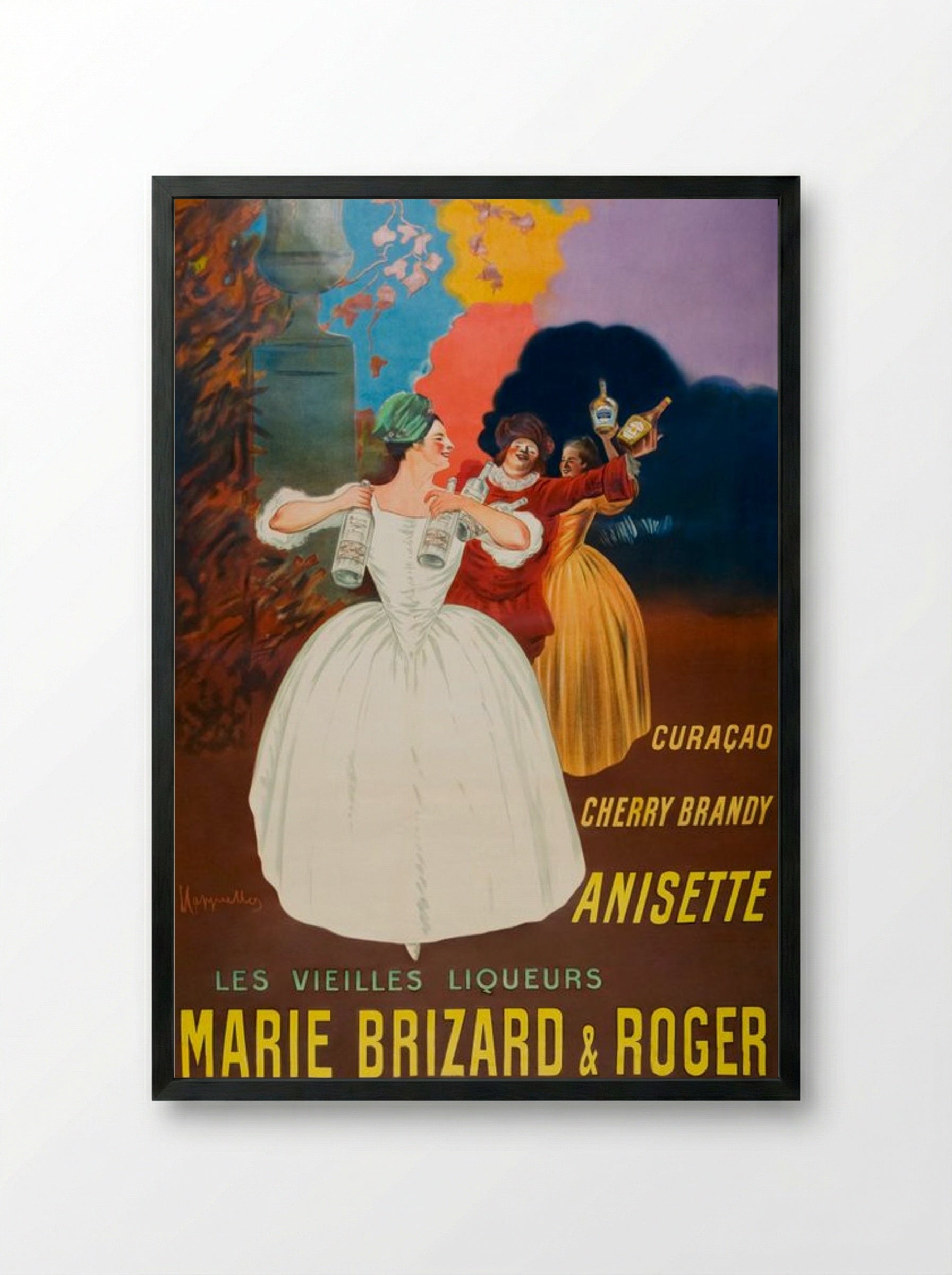 The Old Liqueurs Marie Brizard & Roger - Leonetto Cappiello - Framed Print Black