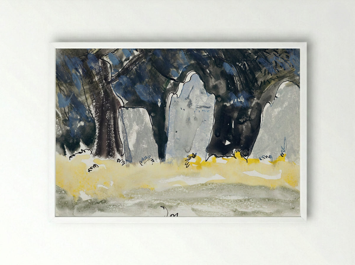 Old Tombstones - Arthur Dove - Framed Print White