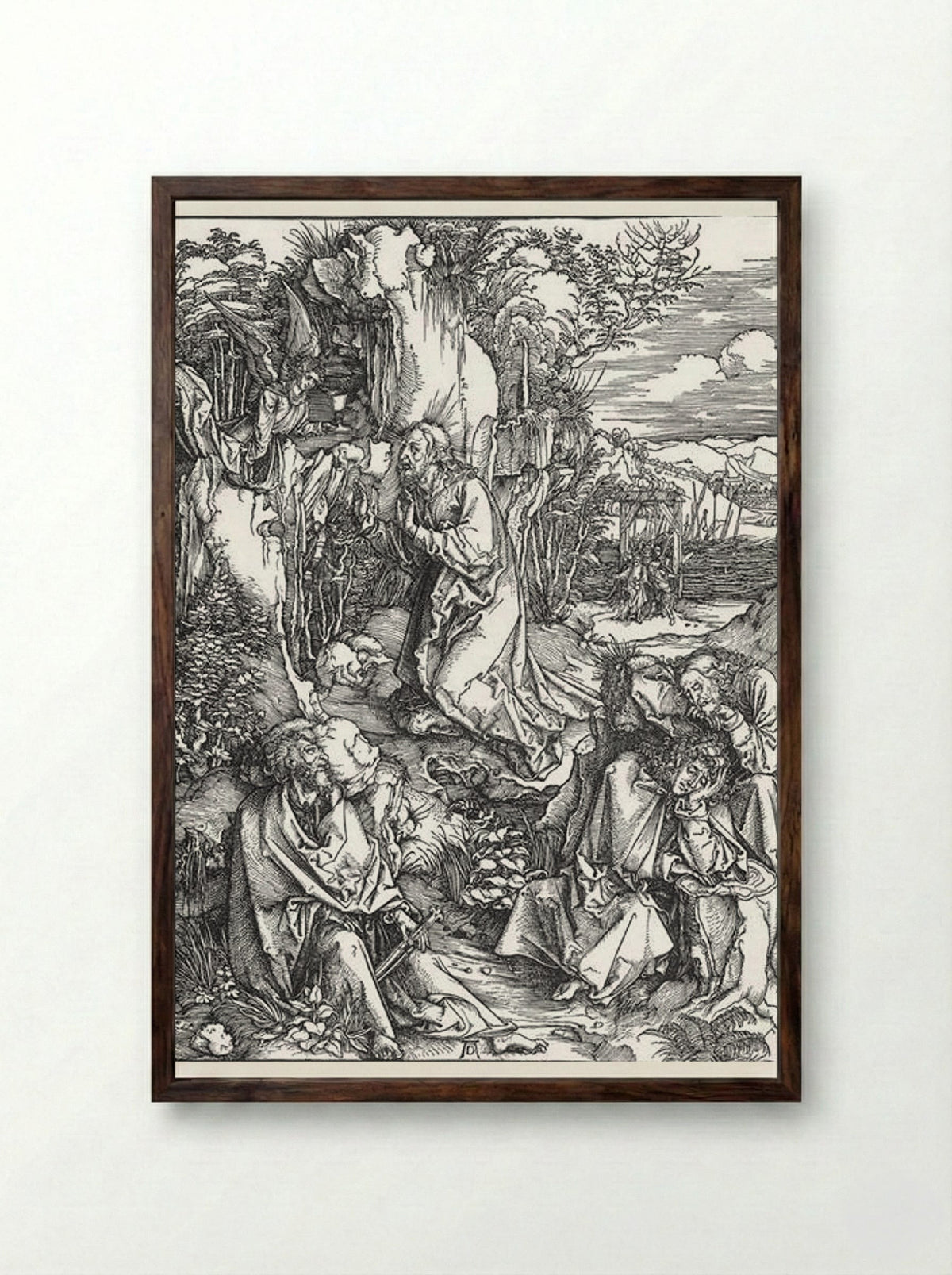 Christ on the Mount of Olives - Albrecht Dürer - Framed Print Dark Wood