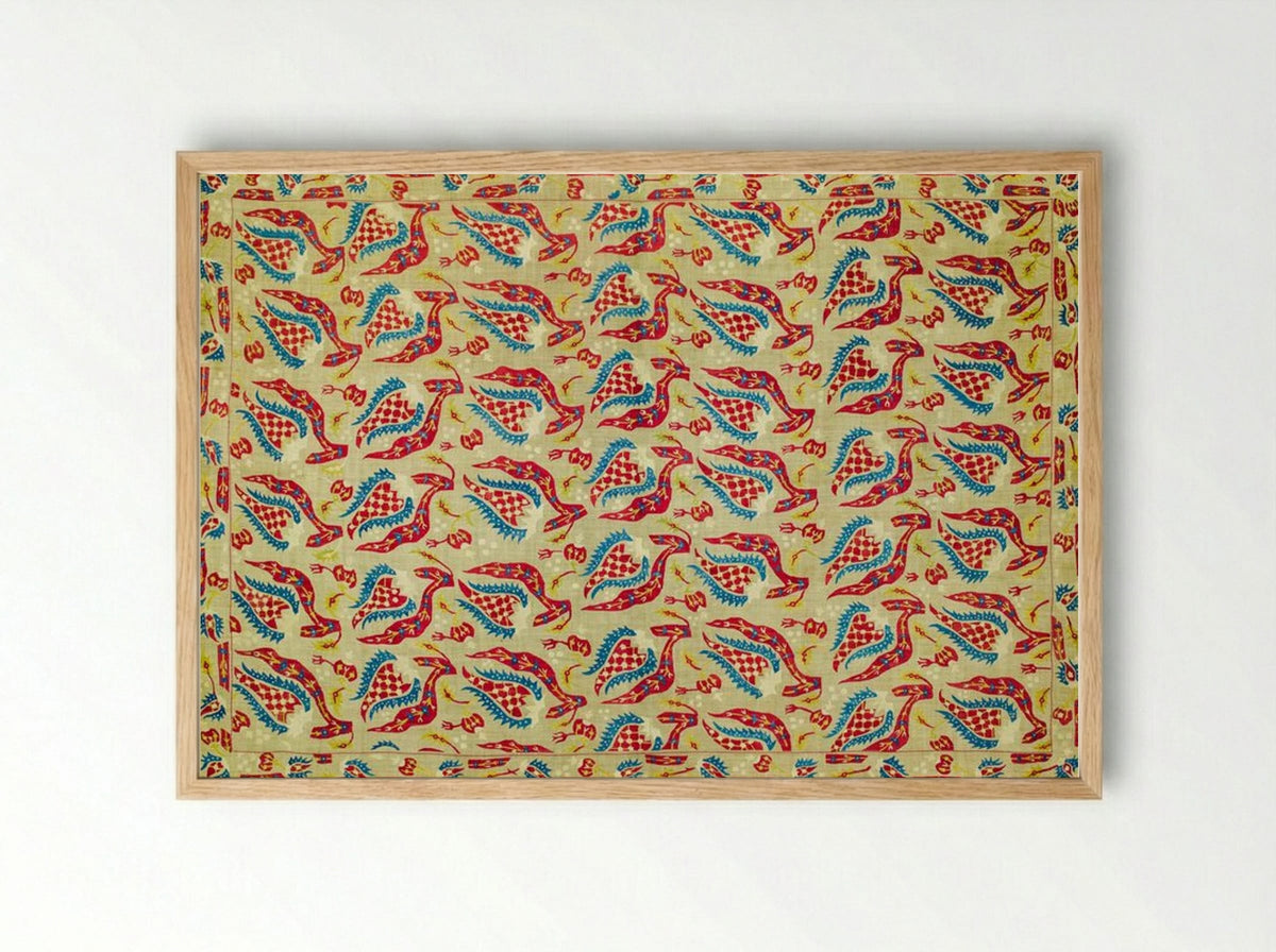 Turkish Bed Cover Pattern with Flowers and Leaves - William Morris - Framed Print Wood