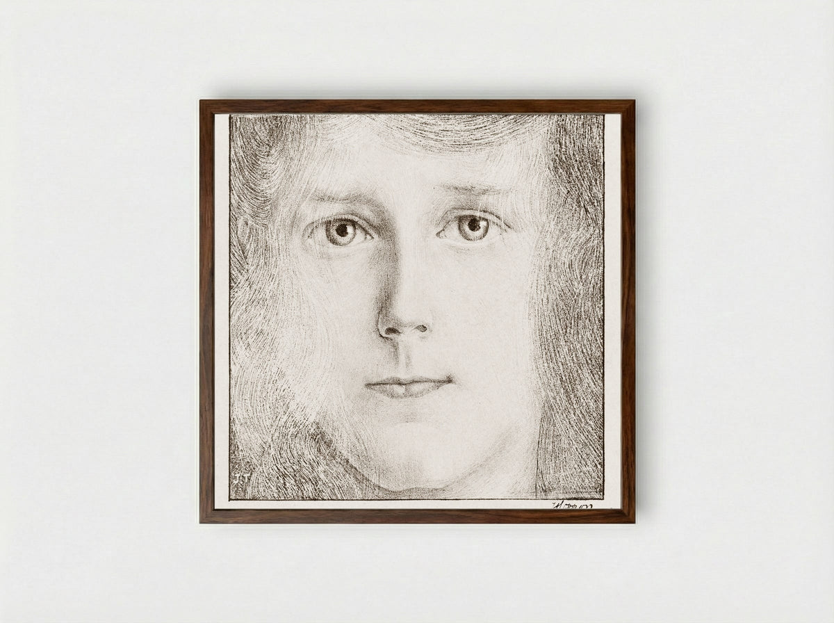 Portrait of Willy Timmerman - Jan Toorop - Framed Print Dark Wood