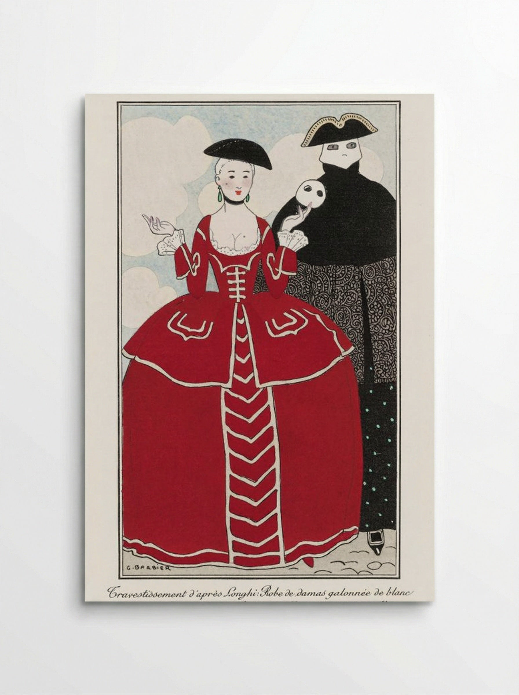 Costumes Parisiens No. 56: Travestissement d'après Longhi - George Barbier - Poster