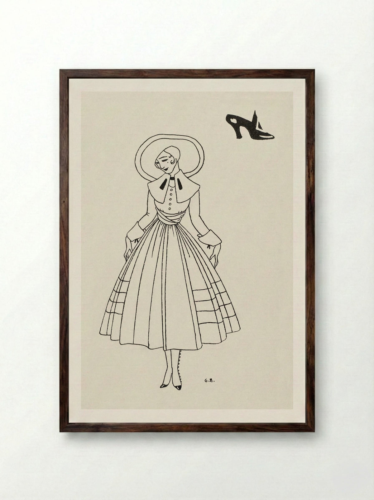 No. 8, 9, p. 26 from Gazette du Bon Ton - George Barbier - Framed Print Dark Wood