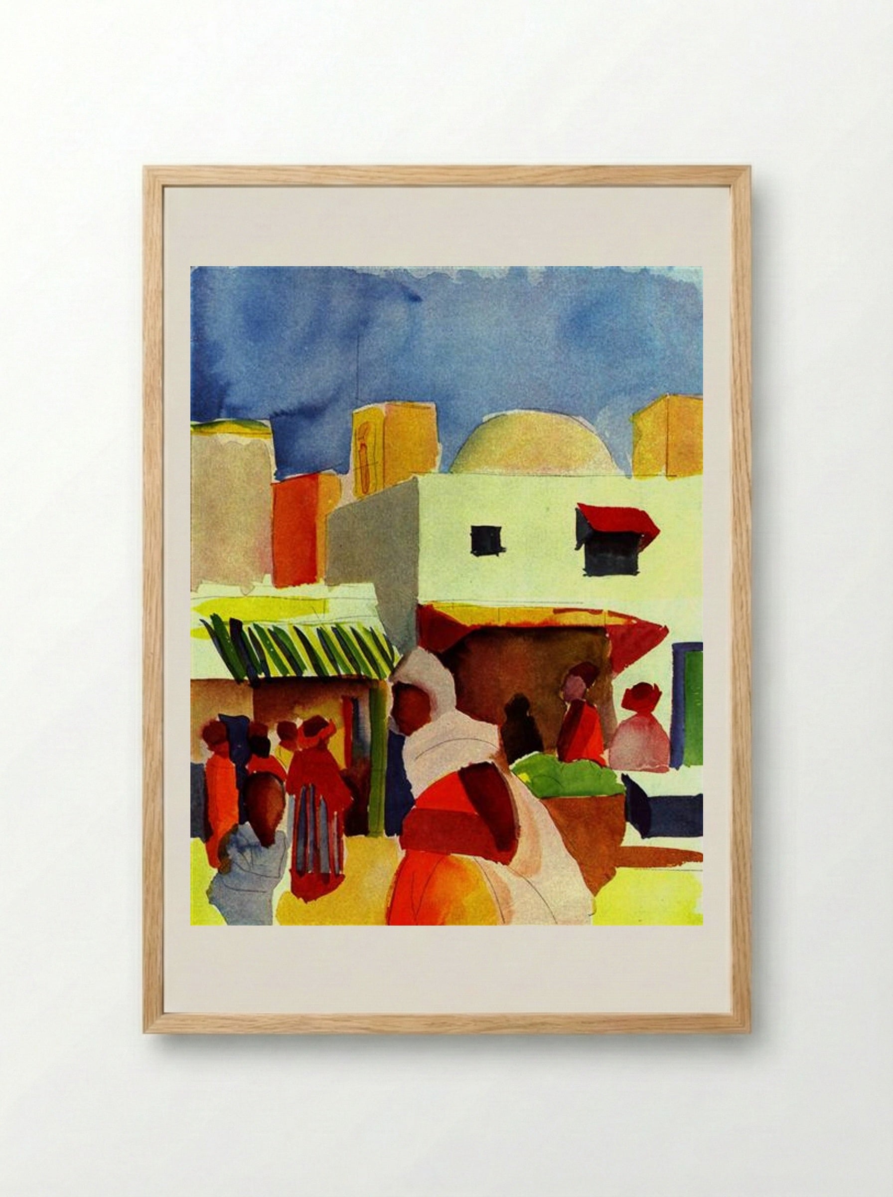 Market in Algiers - August Macke - Framed Print Wood