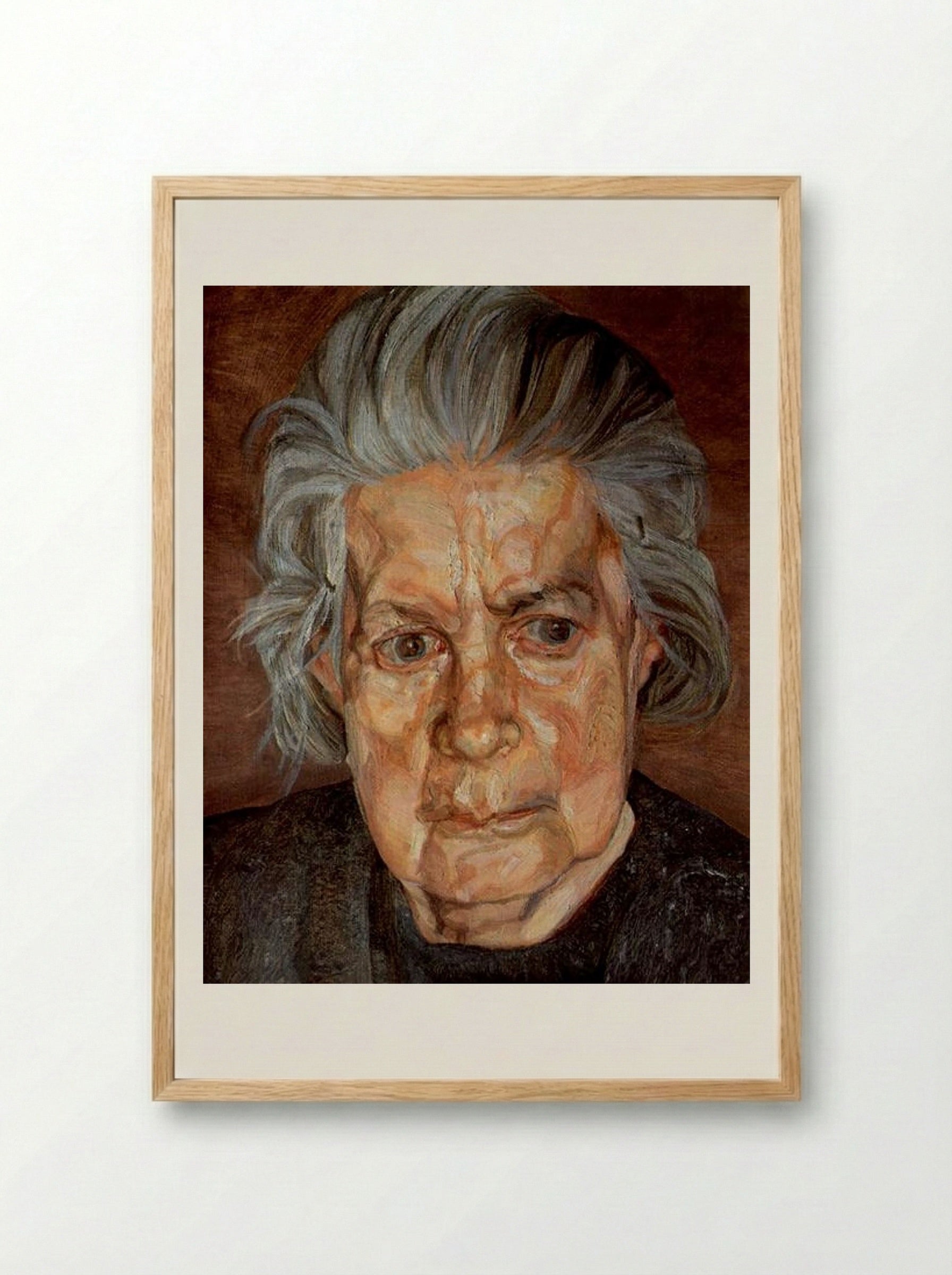 The Painter's Mother II - Lucian Freud - Framed Print Wood