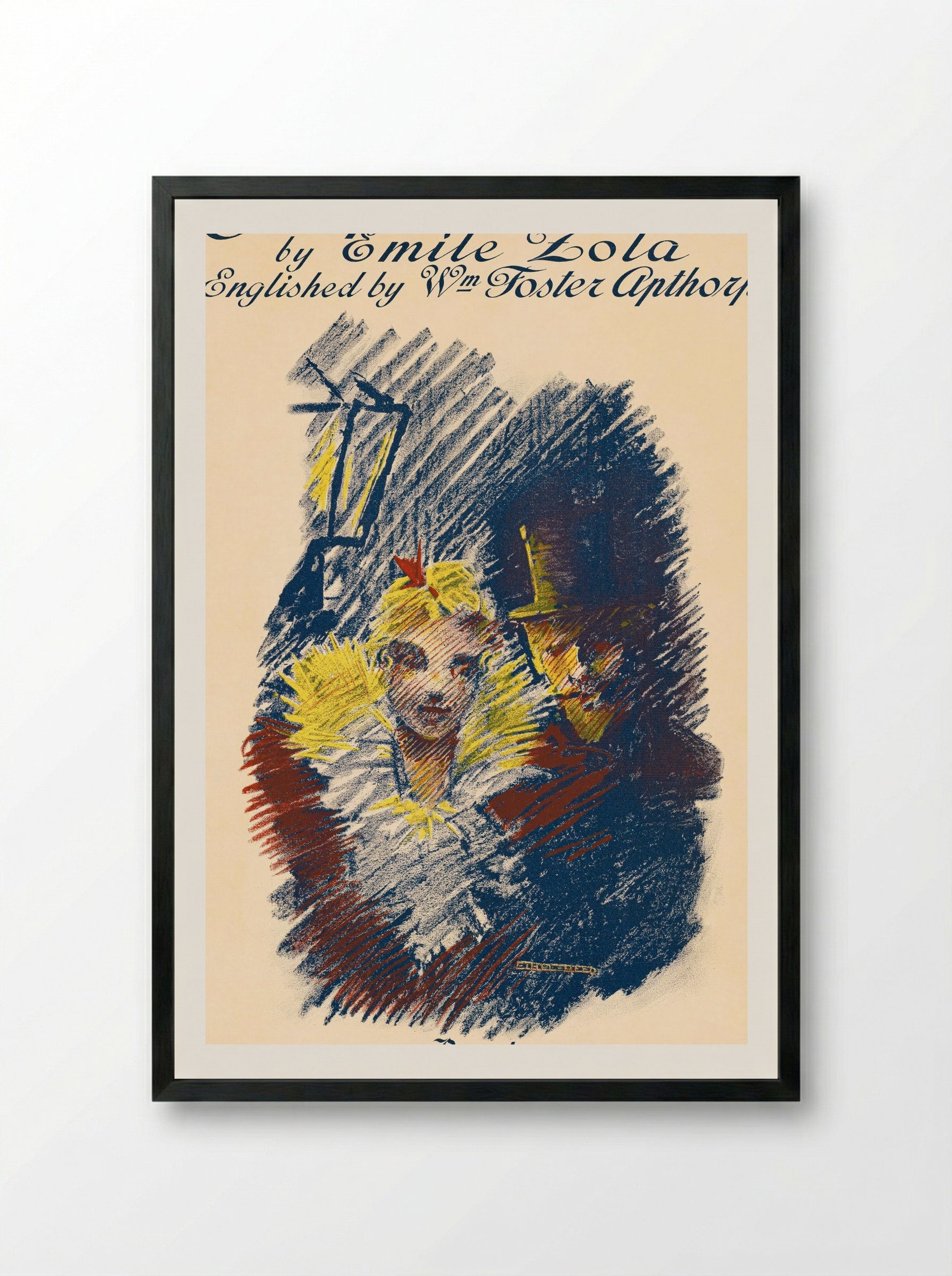 Jacques Damour by Emile Zola - Ethel Reed - Framed Print Black
