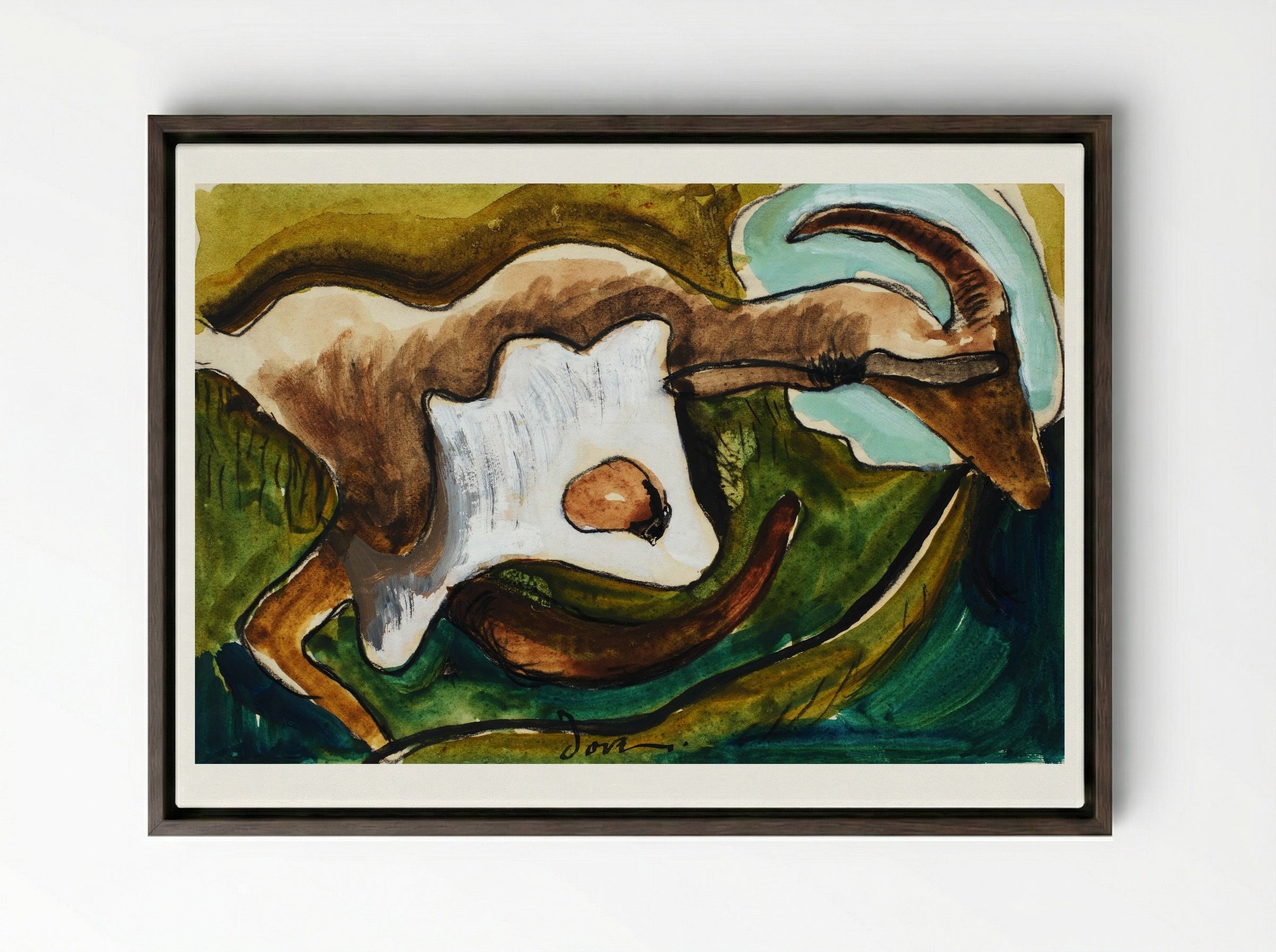 Study for Goat - Arthur Dove - Framed Canvas Dark Wood