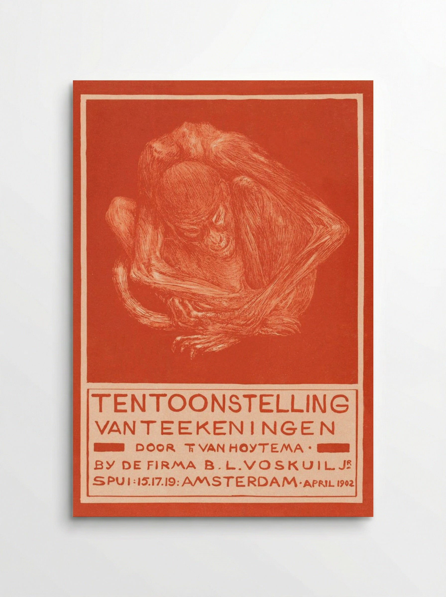 Reclamekaart met ineengedoken aap (Advertising Card with Crouching Ape) - Theo van Hoytema - Poster