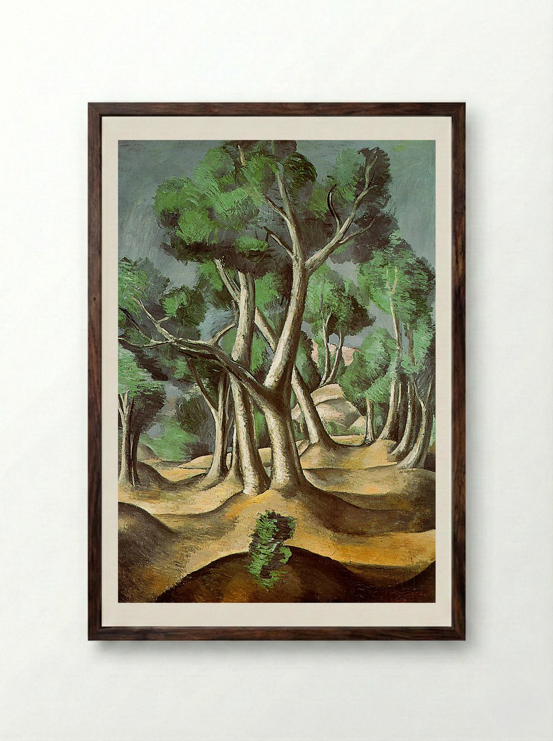 The Grove - Paul Cézanne - Framed Print Dark Wood