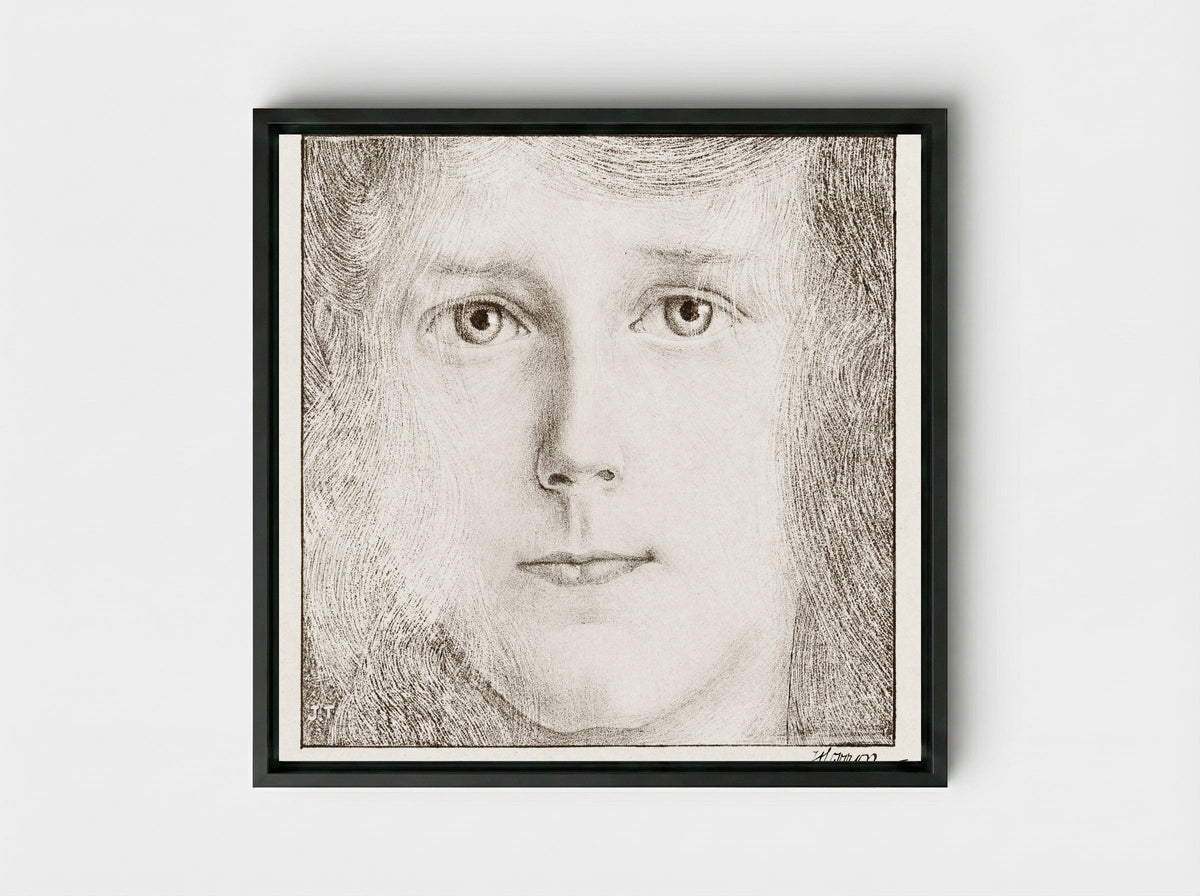 Portrait of Willy Timmerman - Jan Toorop - Framed Canvas Black