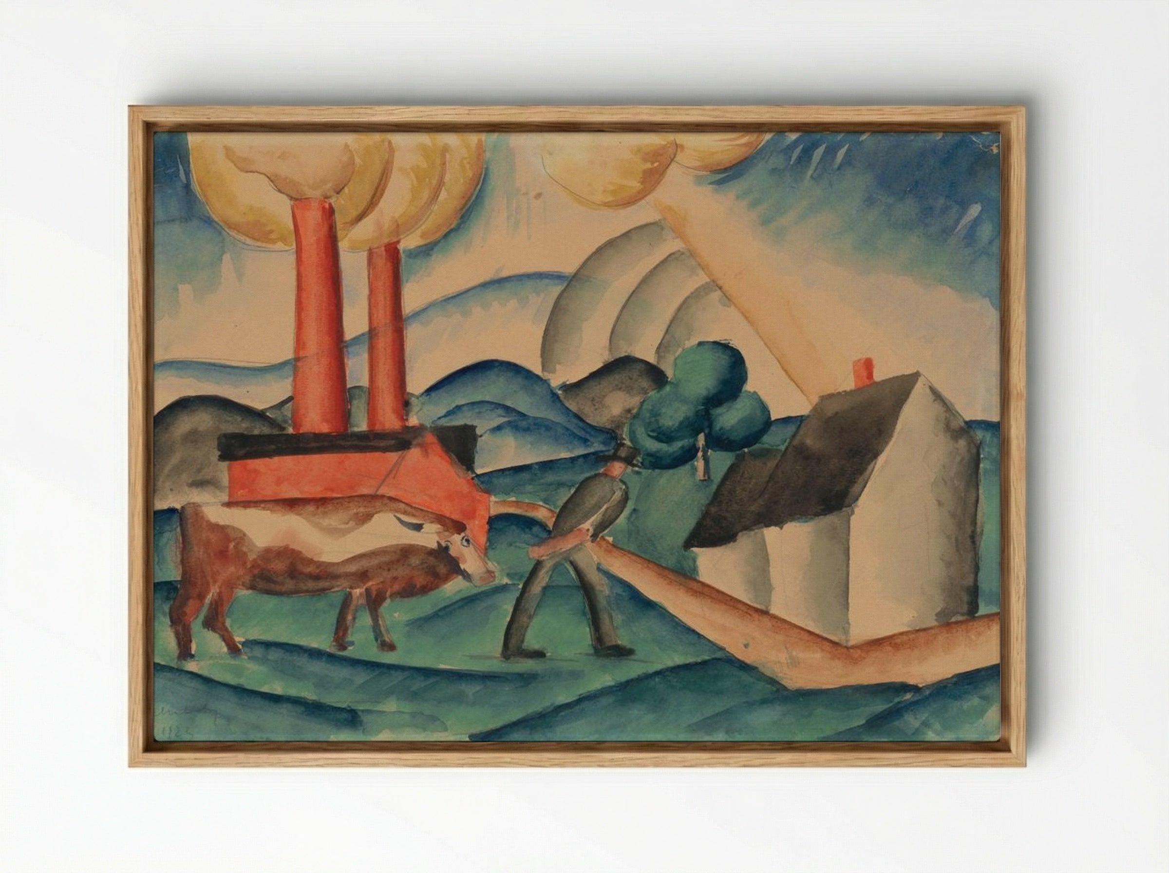 From Pasture - Schiller Geyser - Framed Canvas Wood