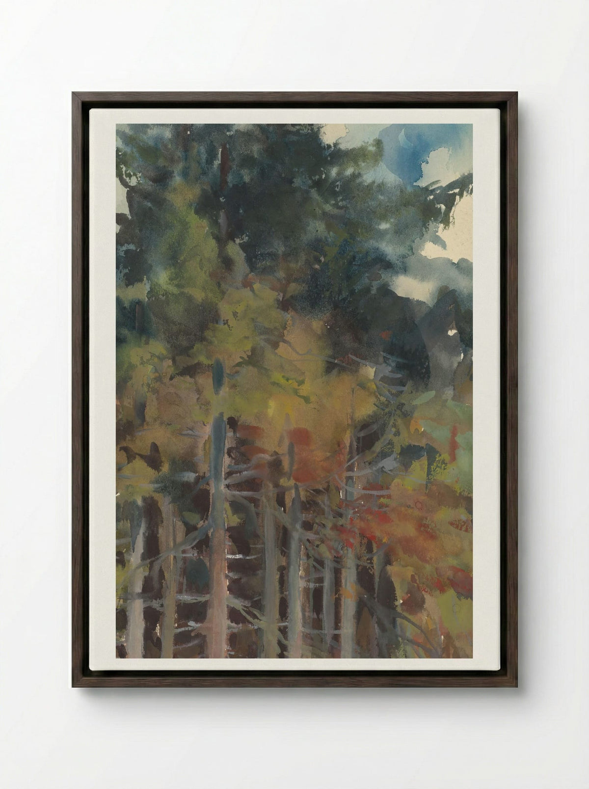 In the Forest in Autumn - Zolo Palugyay - Framed Canvas Dark Wood