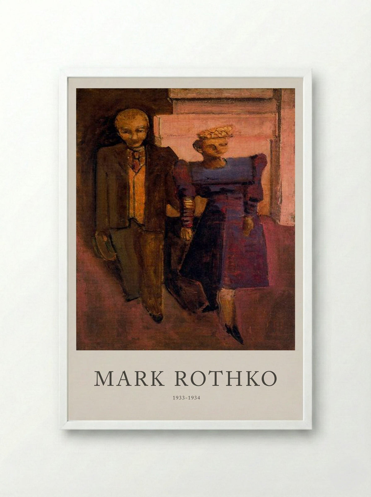 Untitled (Couple in Cityscape) - Mark Rothko - Framed Print White