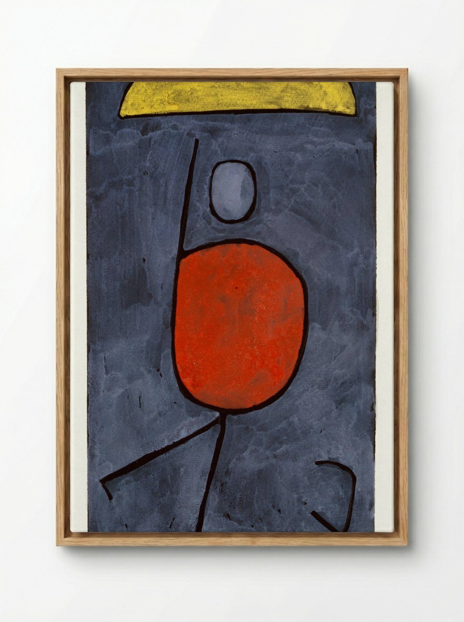 With Umbrella - Paul Klee - Framed Canvas Wood