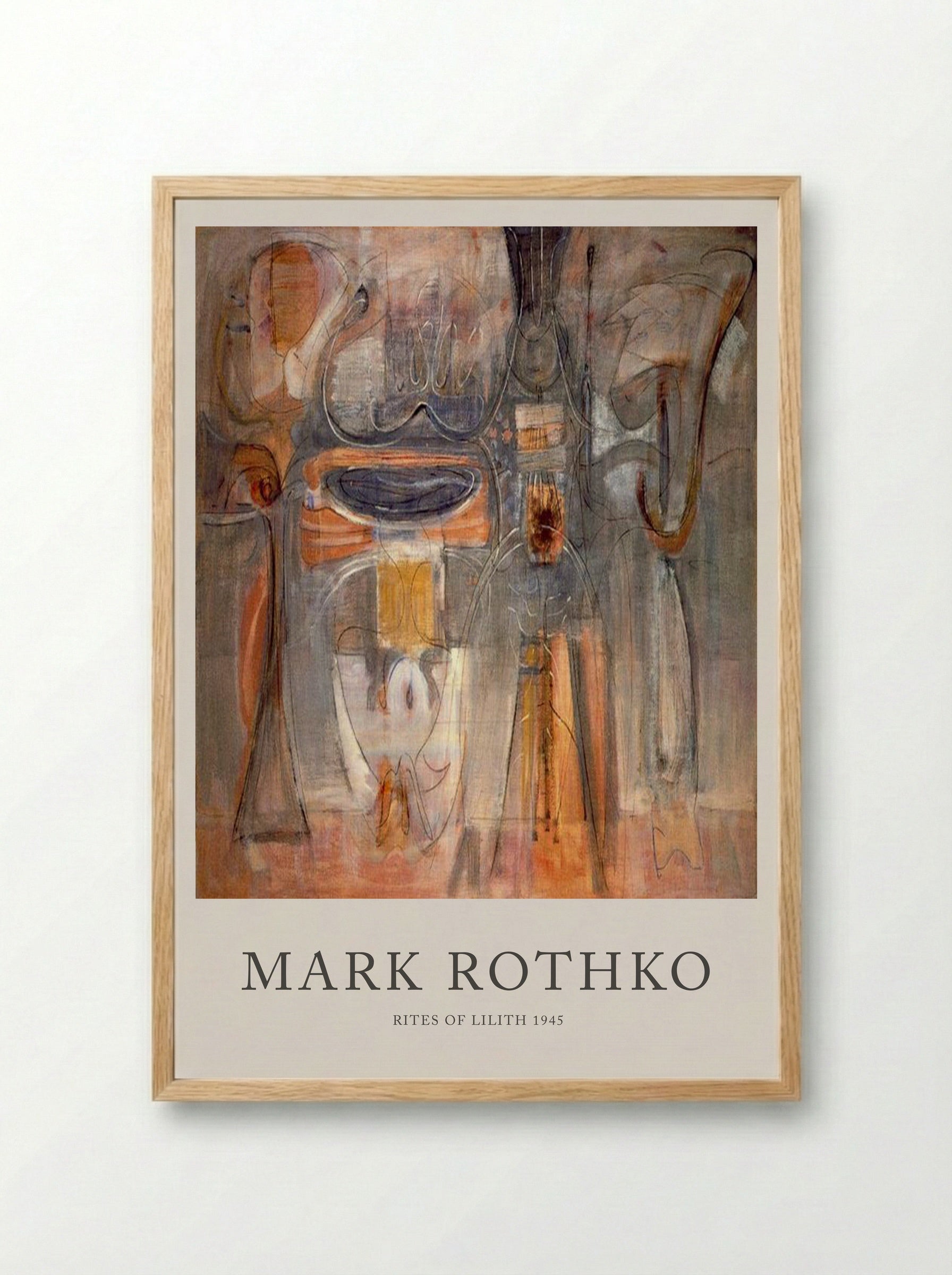 Rites of Lilith - Mark Rothko - Framed Print Wood