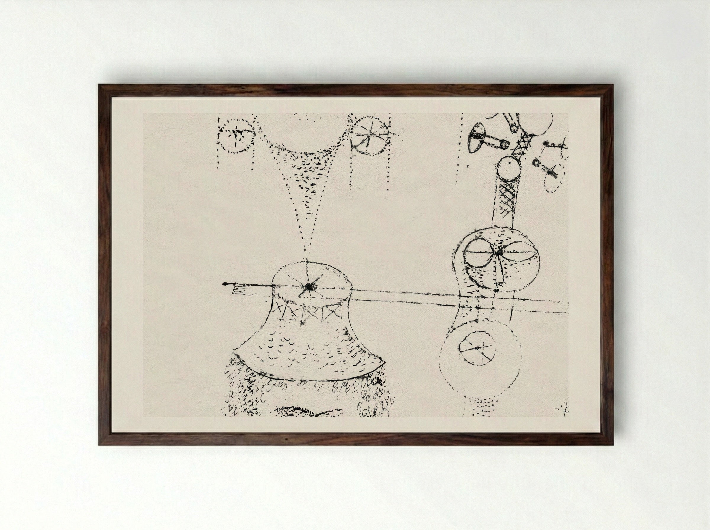 In Memory of an All-Girl Band - Paul Klee - Framed Print Dark Wood