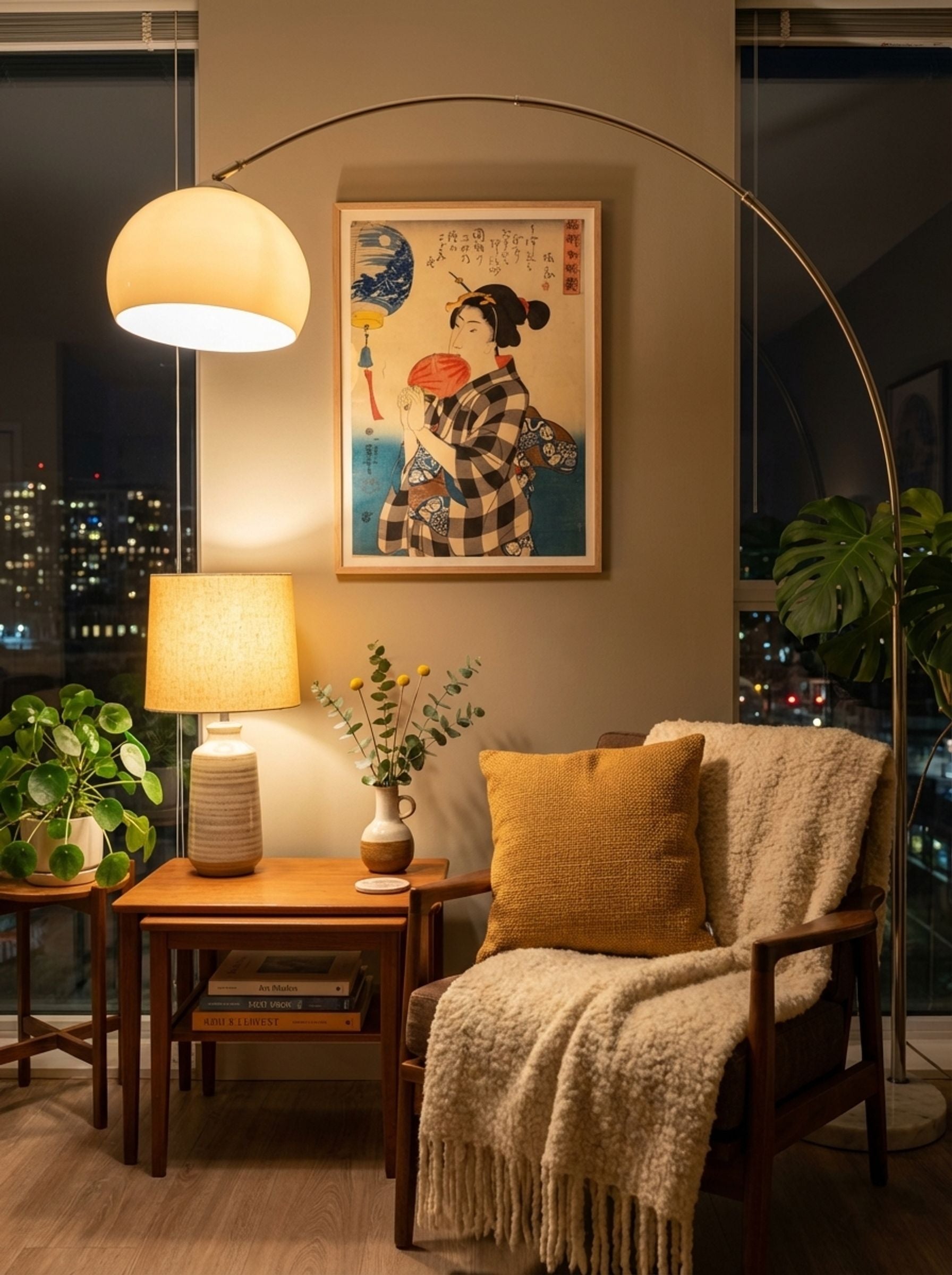 Admiring a Lantern with a Painted Landscape - Utagawa Kuniyoshi - Lifestyle