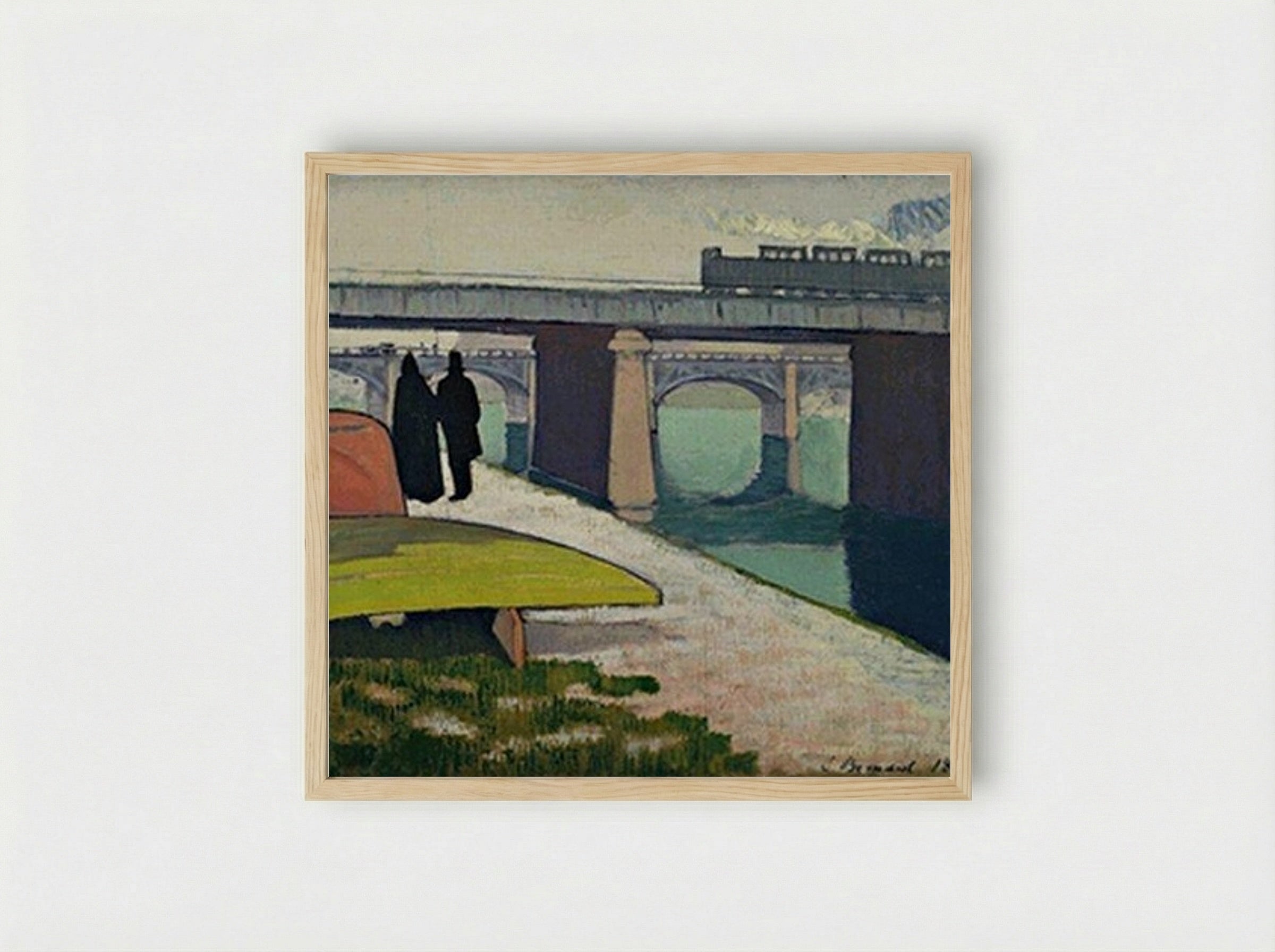 Iron Bridges at Asnières - Émile Bernard - Framed Print Wood