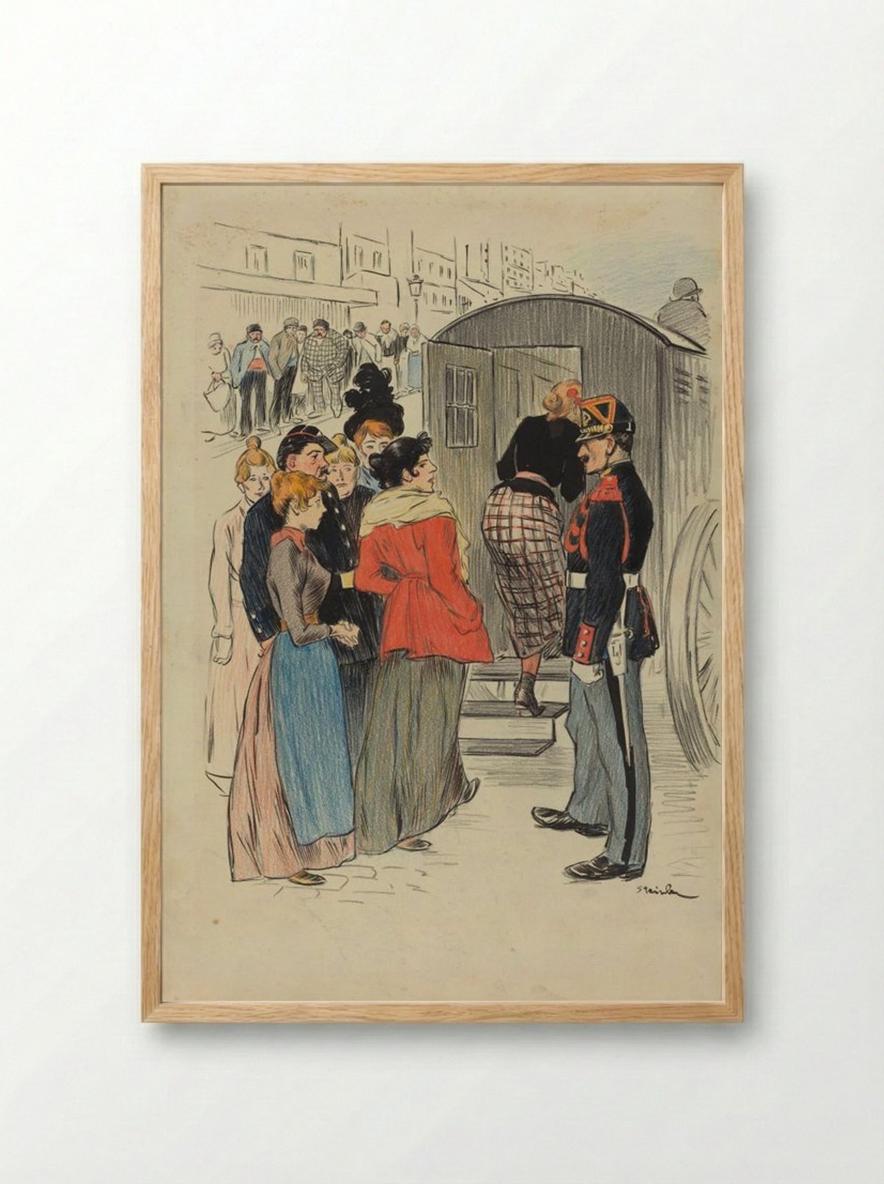 La Rafle - Théophile Alexandre Steinlen - Framed Print Wood