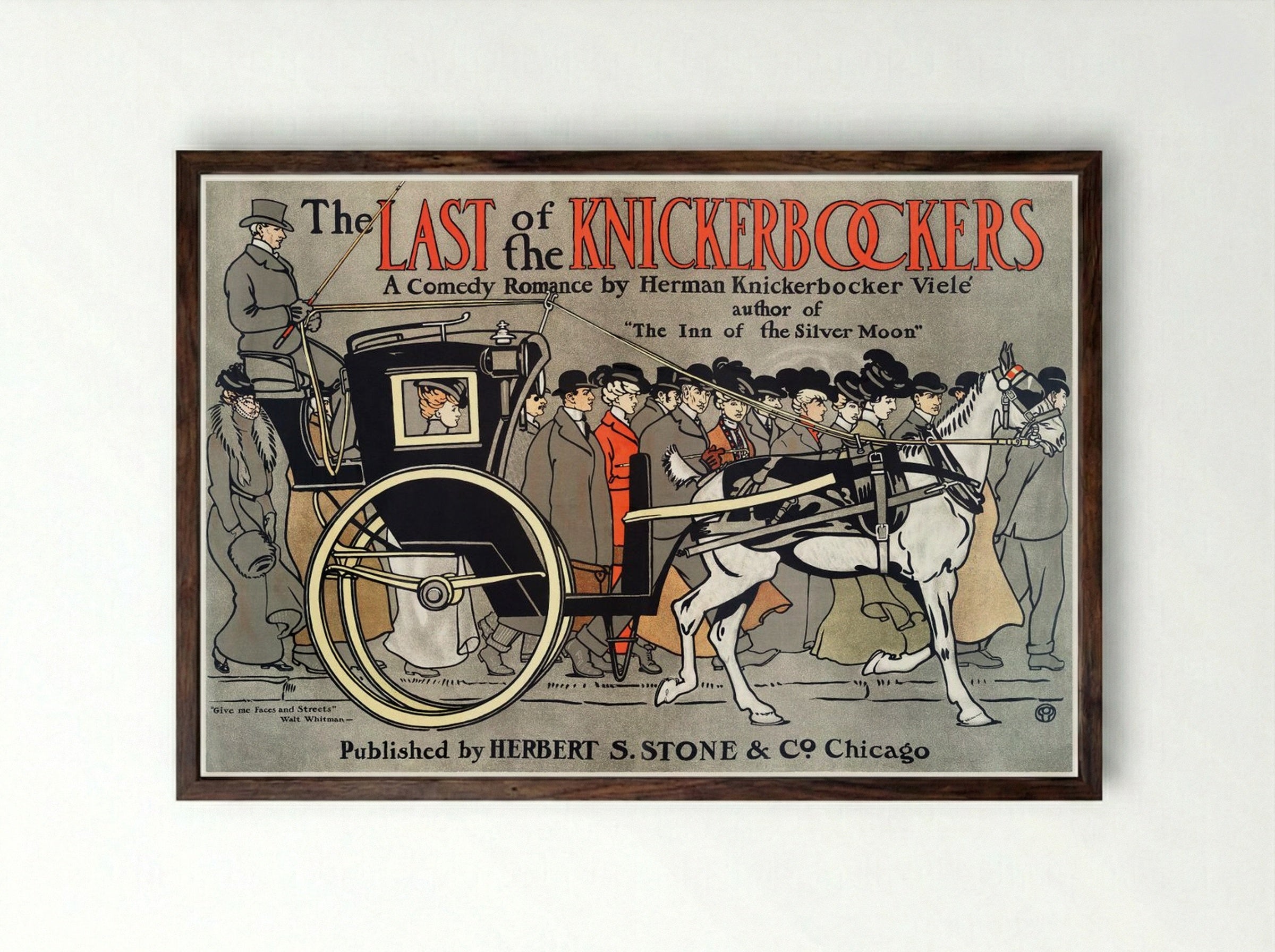 The Last of the Knickerbockers - Edward Penfield - Framed Print Dark Wood
