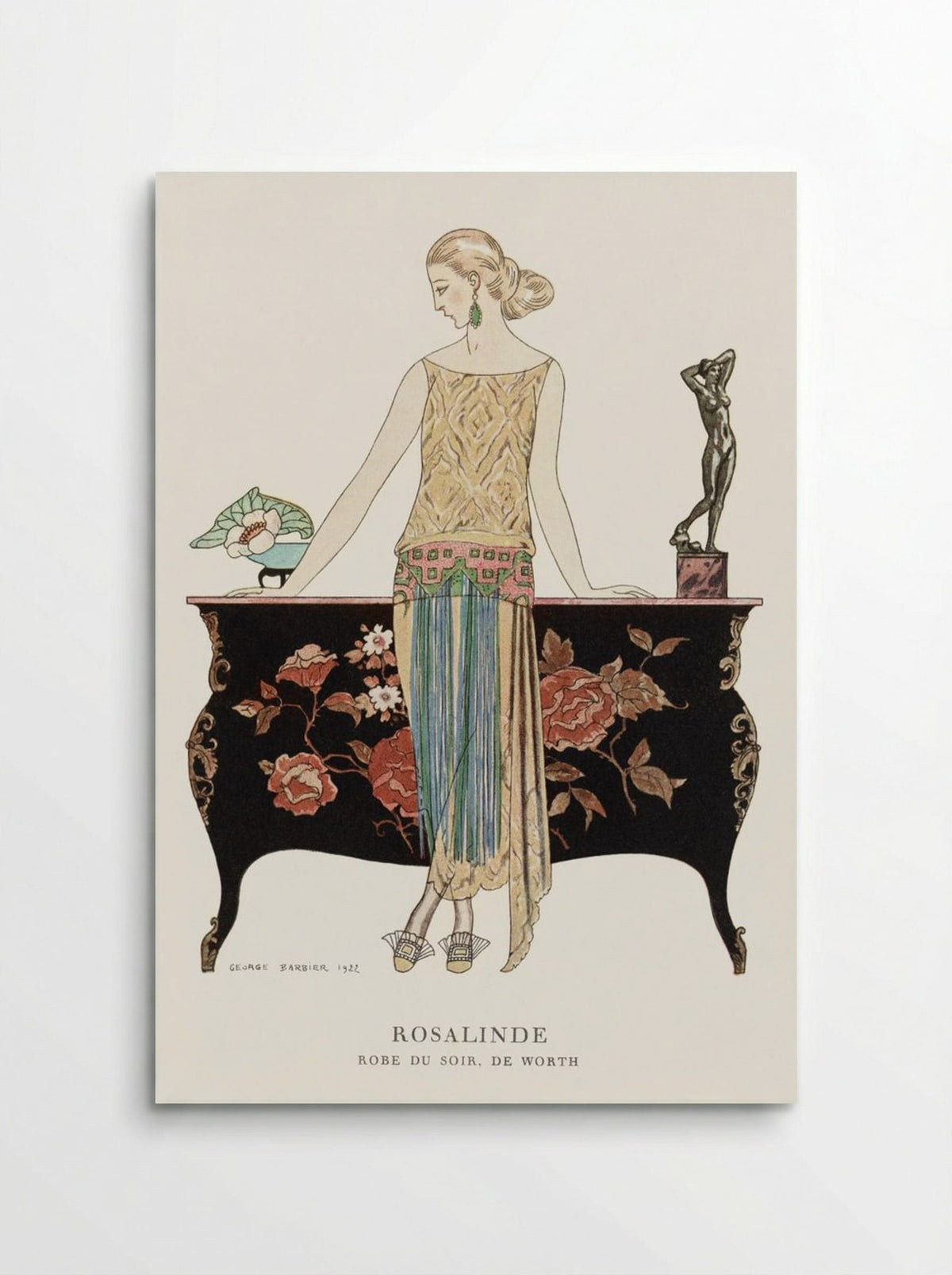 Rosalinde, Robe du Soir, de Worth - George Barbier - Poster