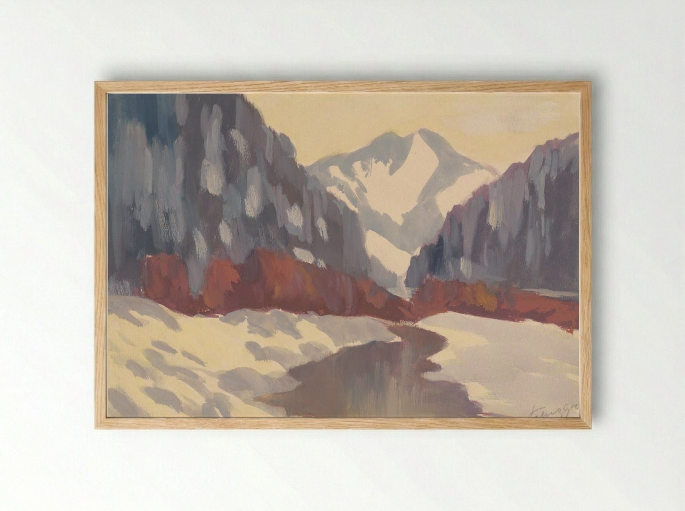 Brook in the Winter - Zolo Palugyay - Framed Print Wood