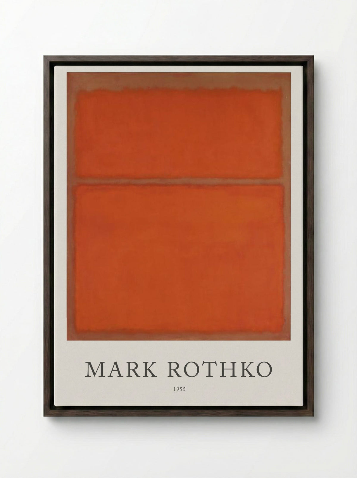 Untitled (Orange and Brown) - Mark Rothko - Framed Canvas Dark Wood