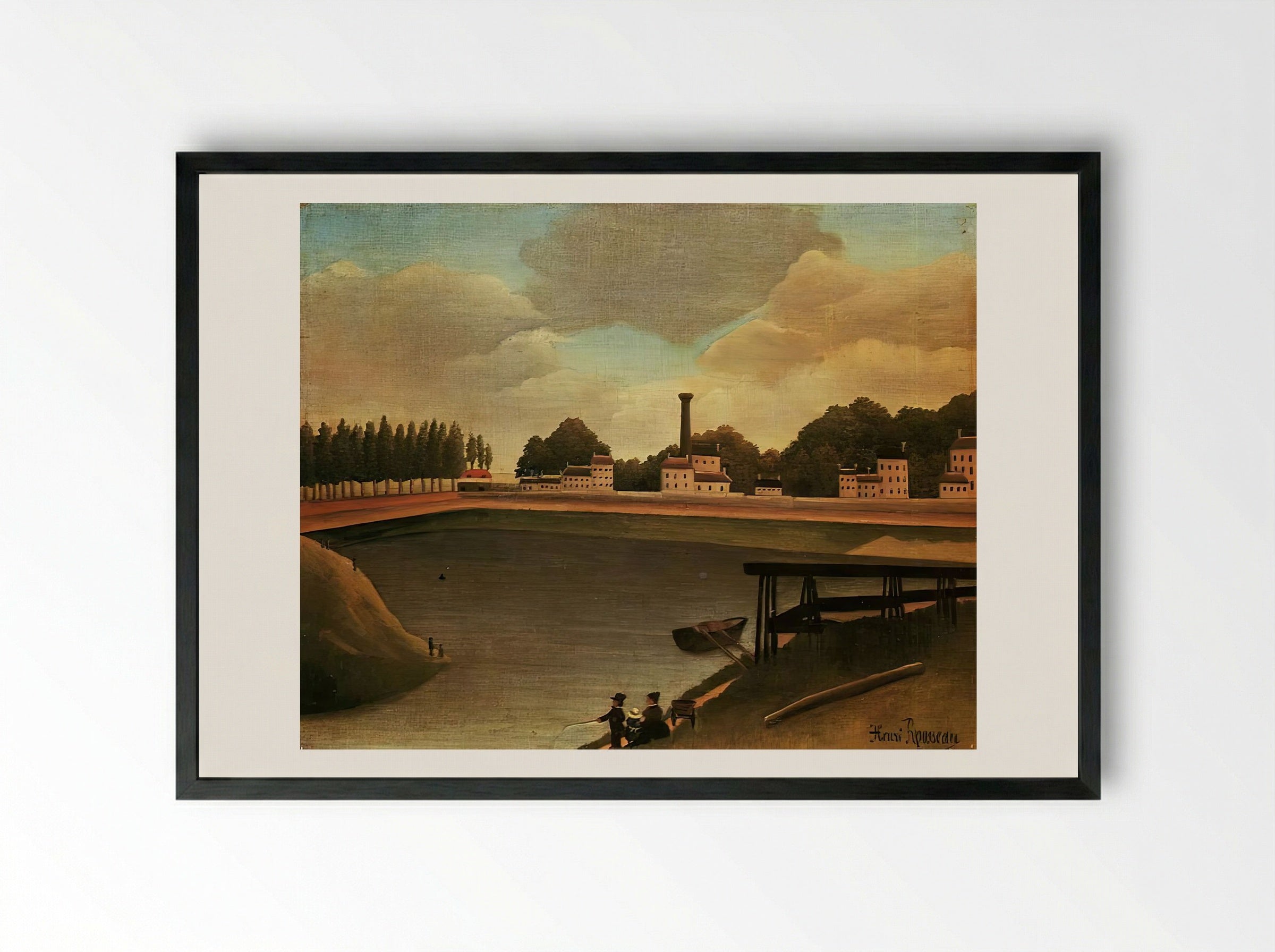 Family Fishing by Henri Matisse – Fauvist Coastal Life Print - Framed Print Black