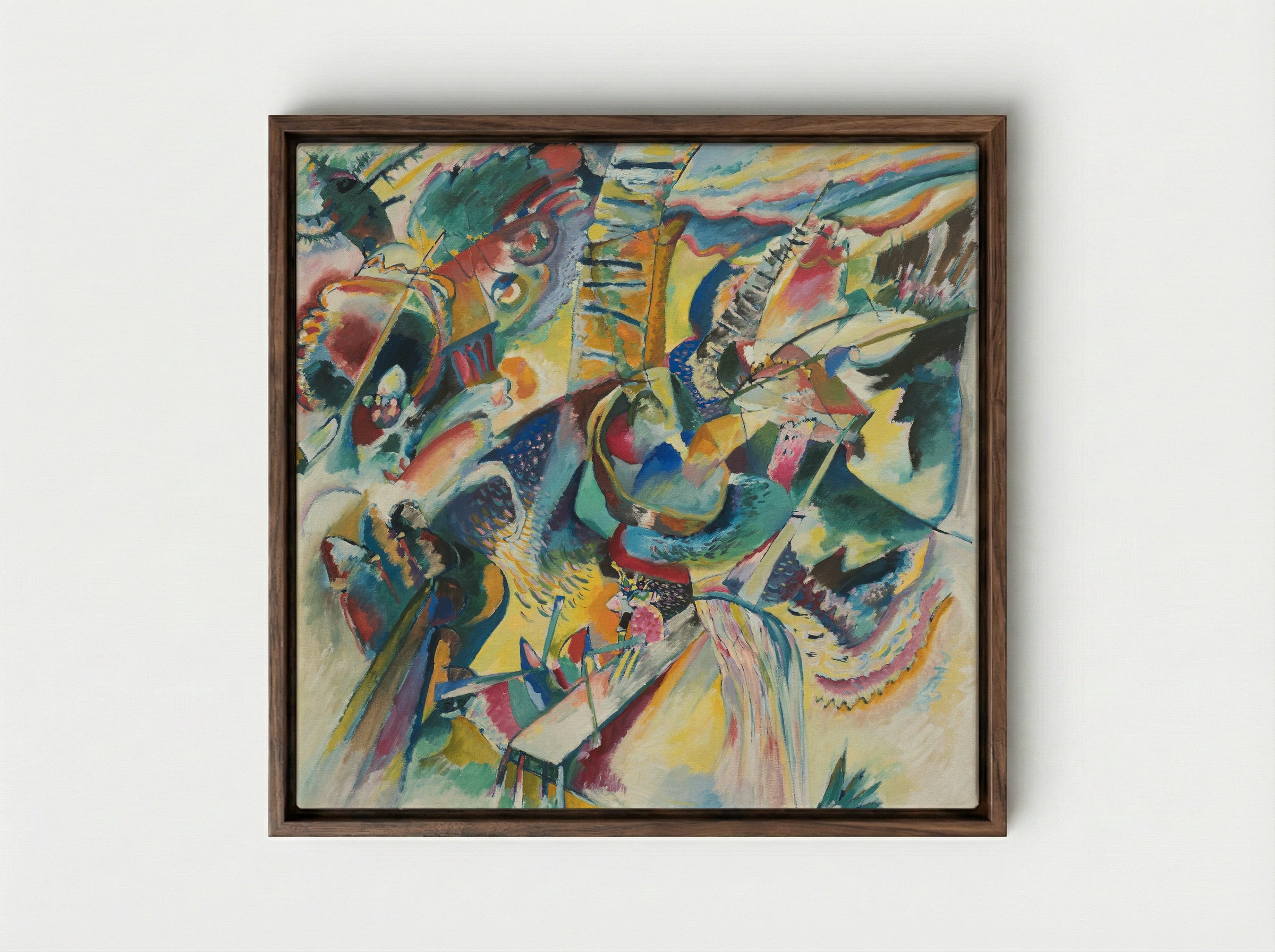 Improvisation Gorge - Wassily Kandinsky - Framed Canvas Dark Wood