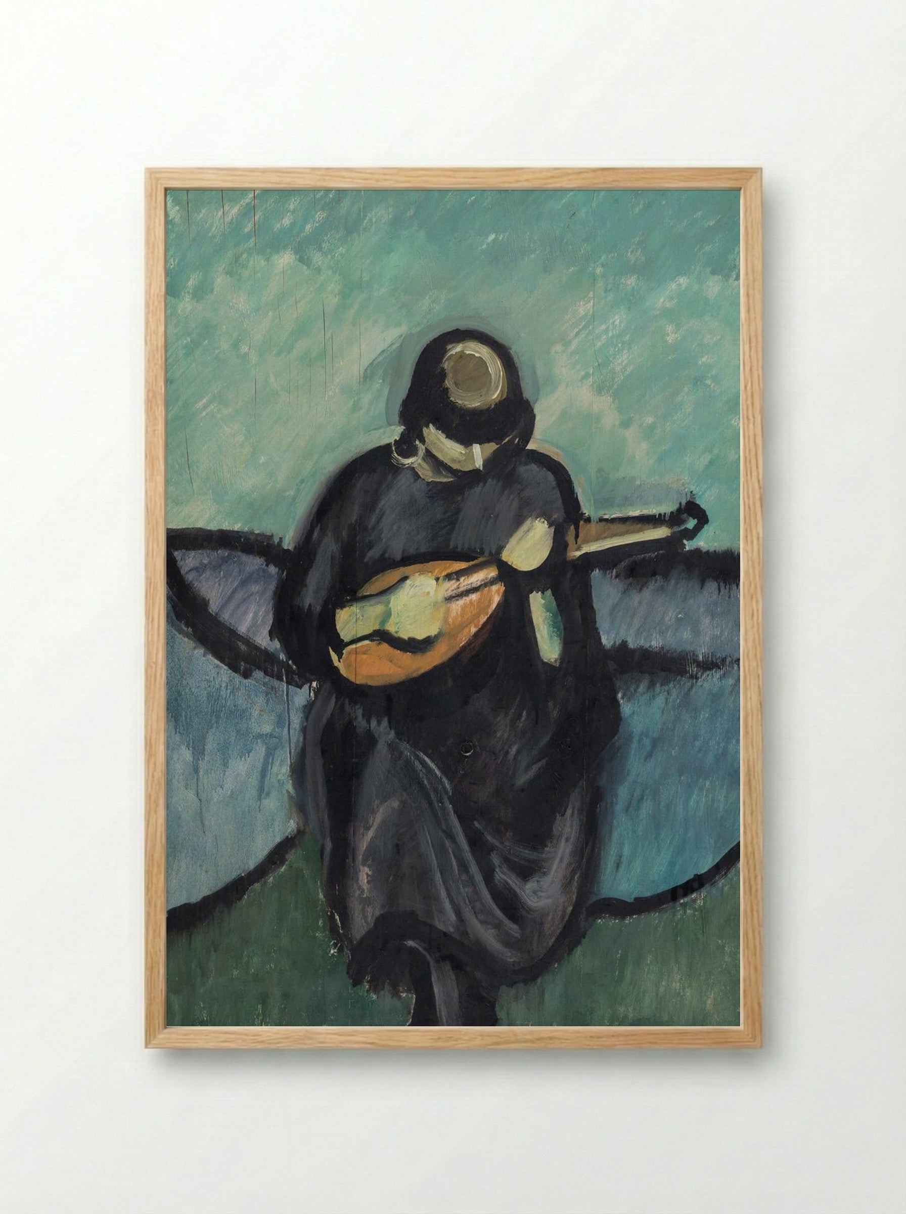 Mandolin Player - Harald Giersing - Framed Print Wood