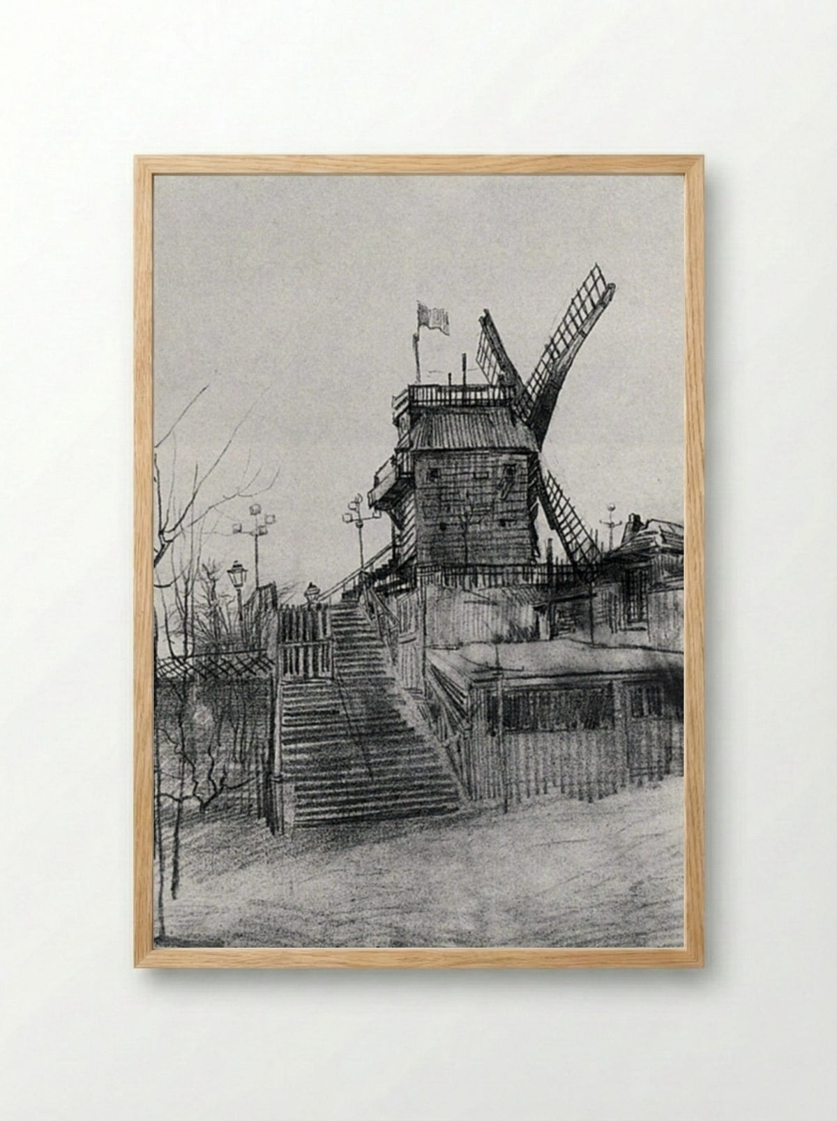 Le Moulin de la Galette - Vincent van Gogh - Framed Print Wood
