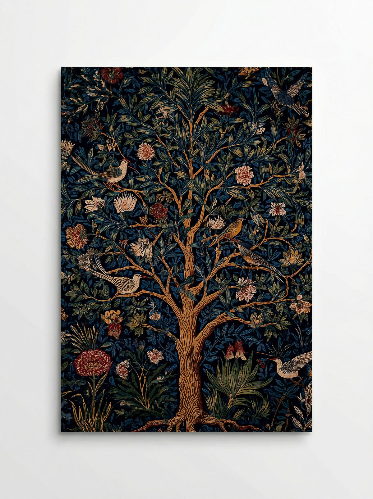 Songbirds in the Midnight Garden - William Morris - Fine Art Print