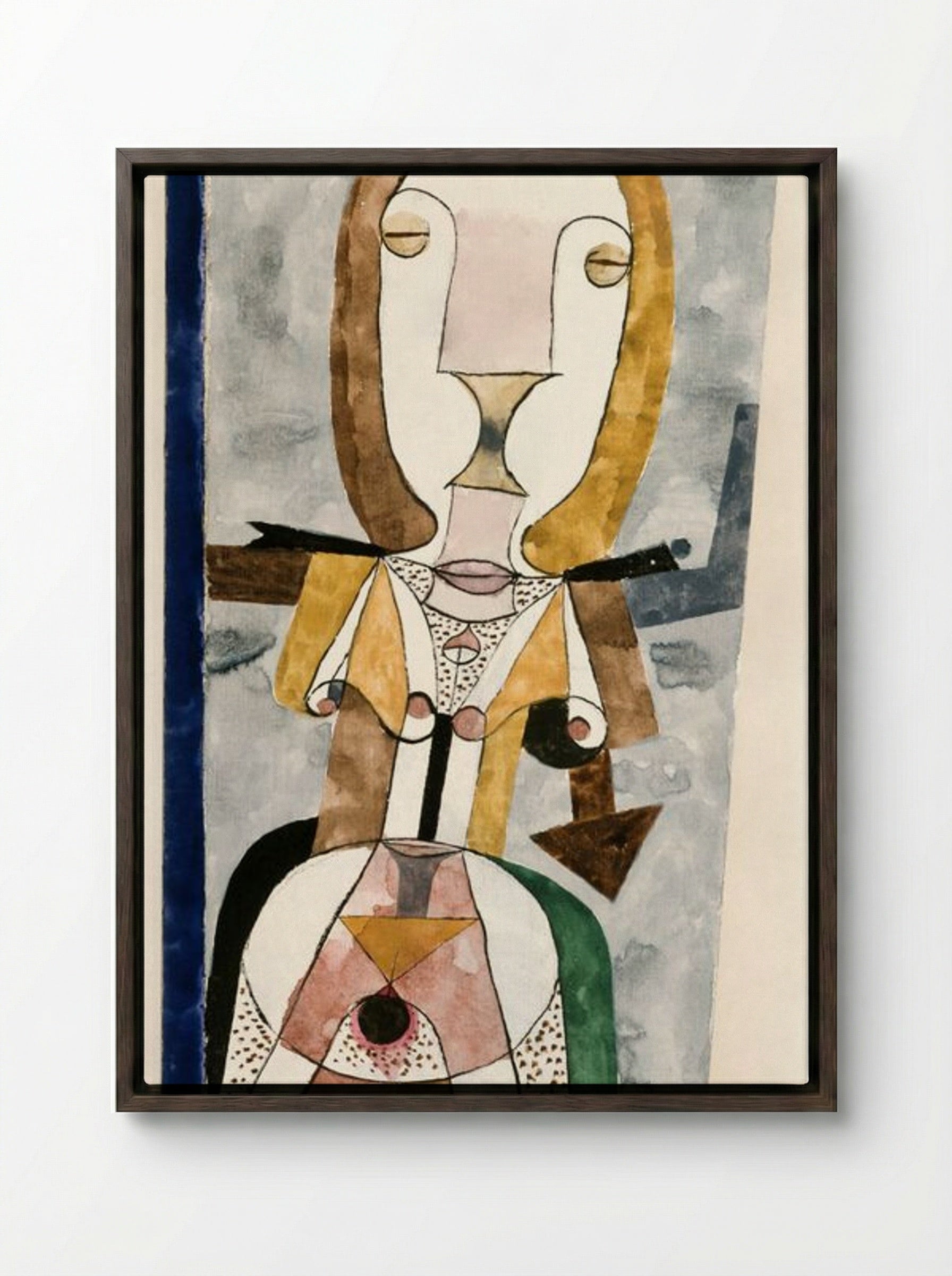 Popular Wall Painting - Paul Klee - Framed Canvas Dark Wood