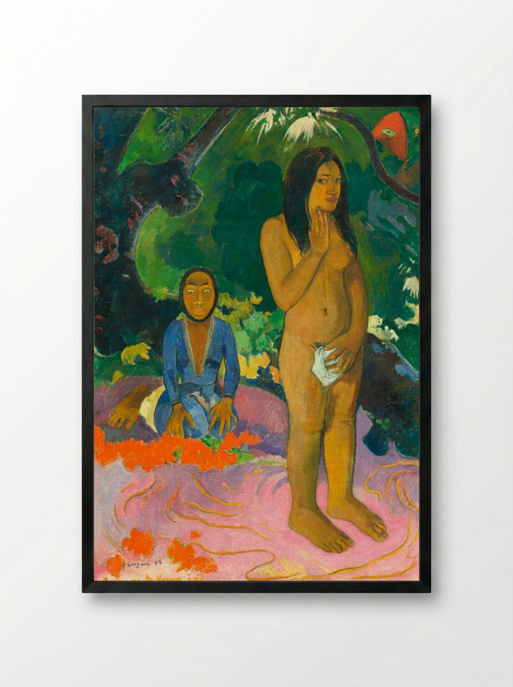 Words of the Devil - Paul Gauguin - Framed Print Black