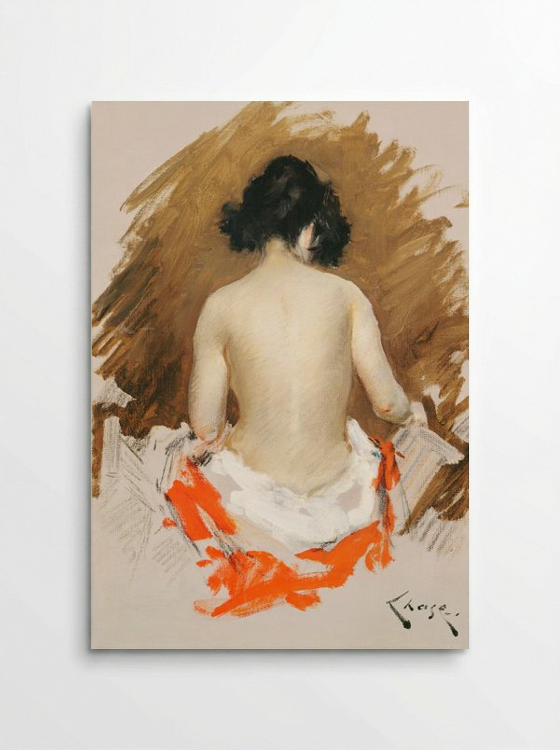 Nude with Kimono - William Merritt Chase - Poster